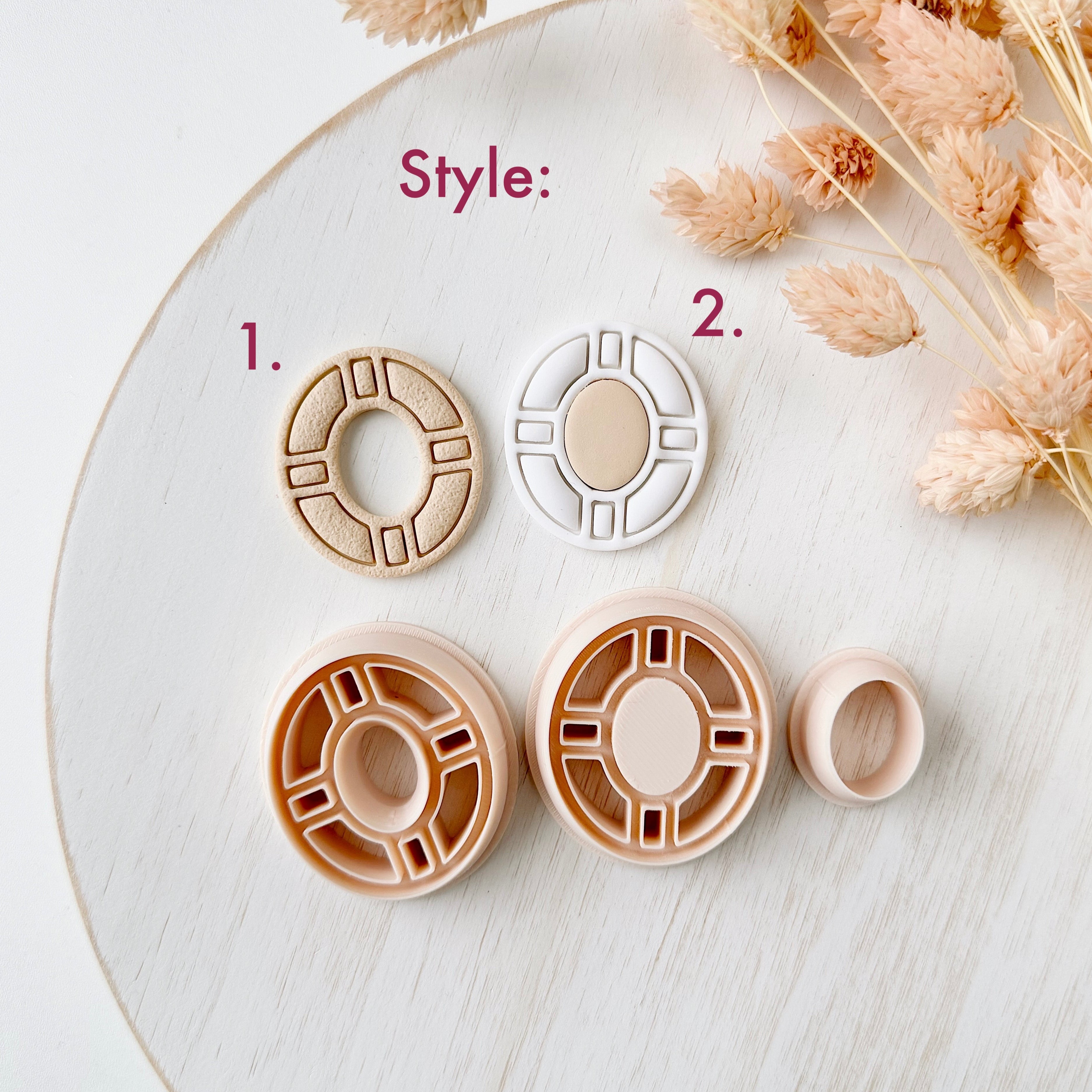 Polymer Clay Cutter Set, Geometric Circle Earrings Shapes, Clay Cutter Tool for Jewelry Making, Modern Design ZH-14 / ZH-15