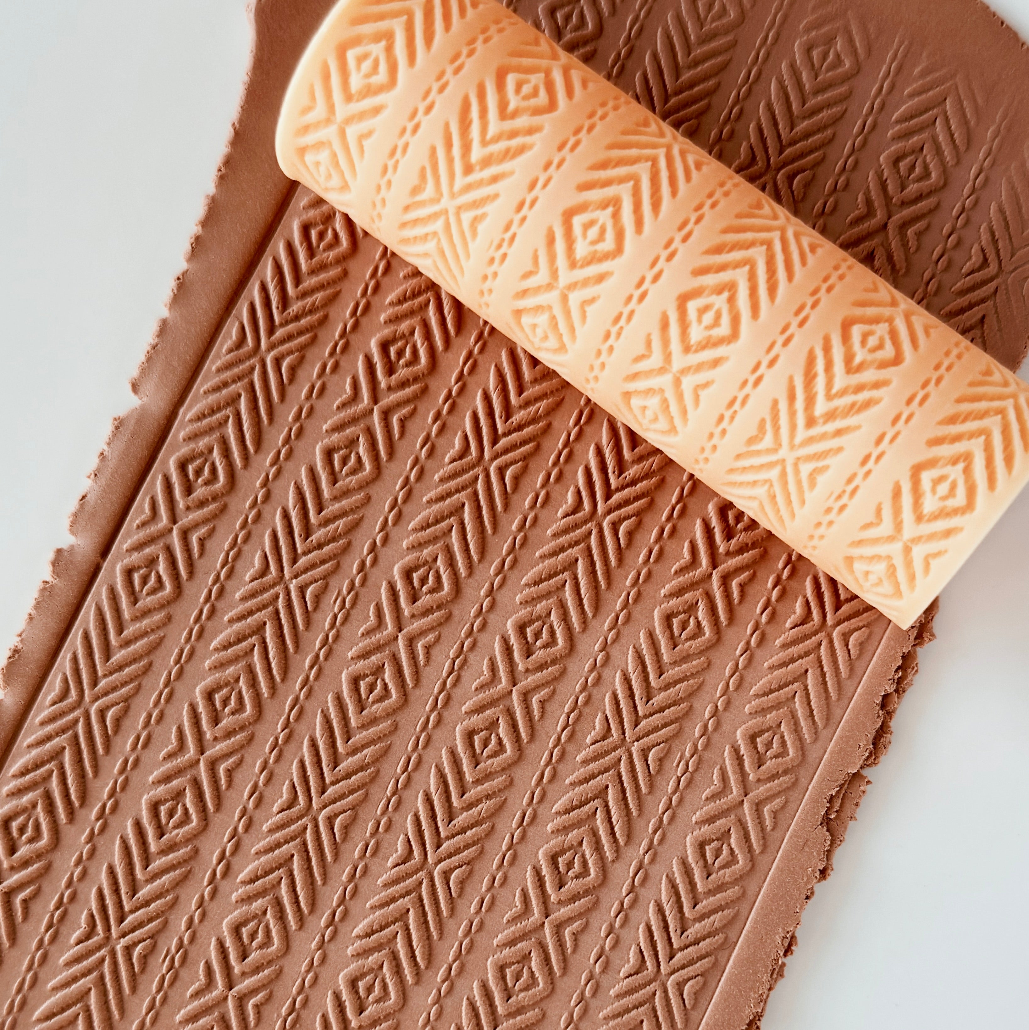 polymer clay texture roller abstract geometric pattern