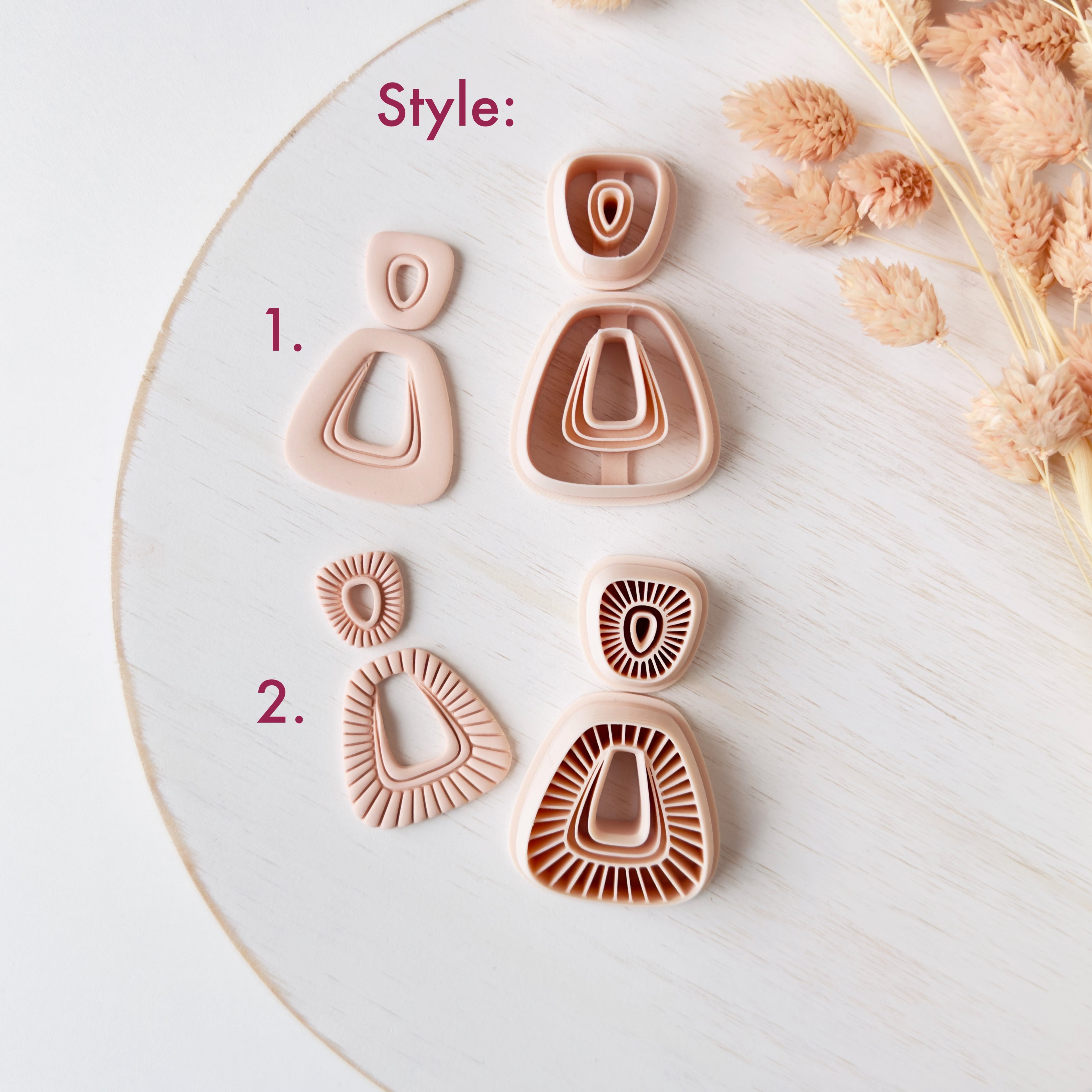 Polymer Clay Cutter Set, Mixed Fan Earrings Shapes, Clay Cutter Tool for Jewelry Making, Statement Bundle ZG-28 / ZG-29