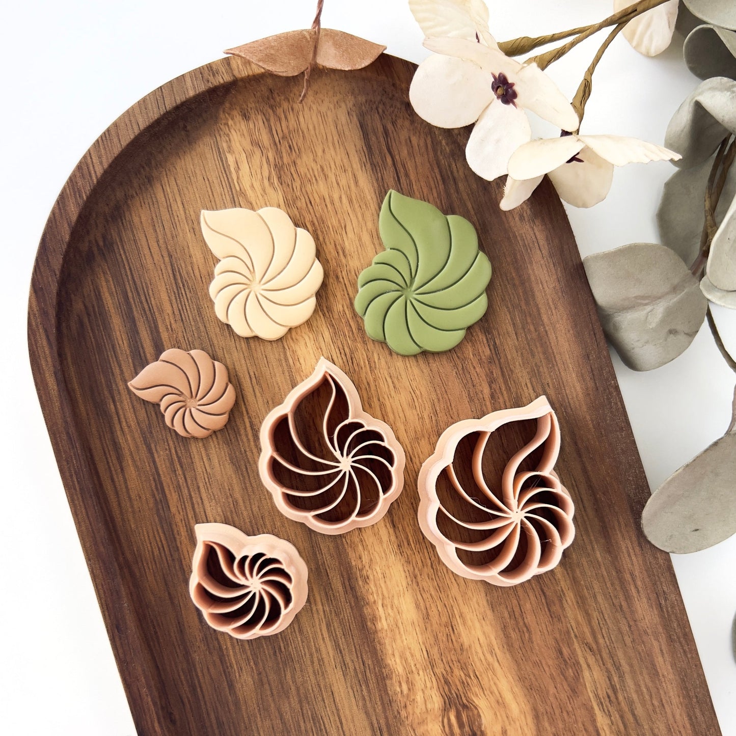 Seashell embossed clay cutter