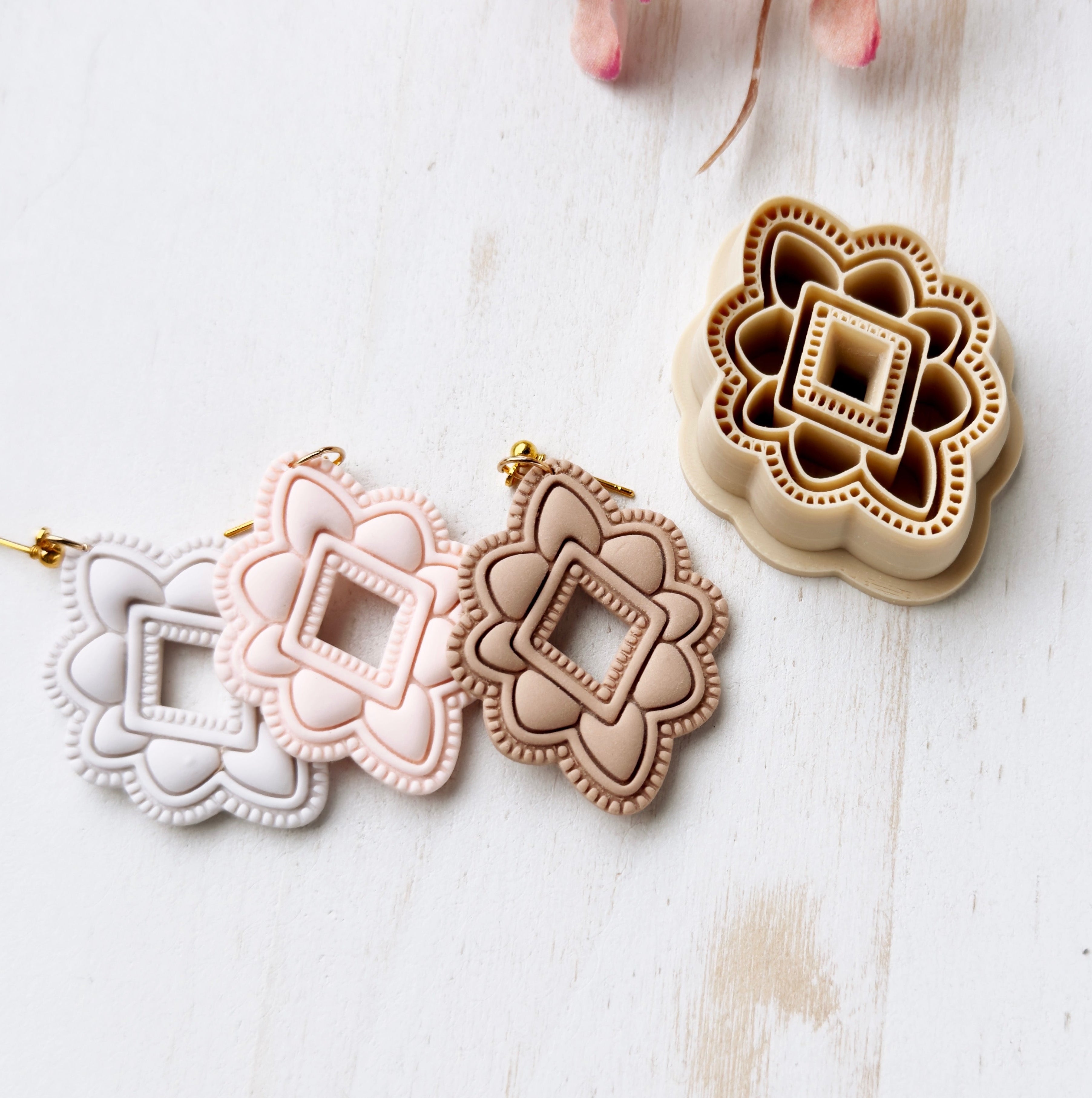 High quality polymer clay cutter creating clean sharp cuts for earrings and jewelry making