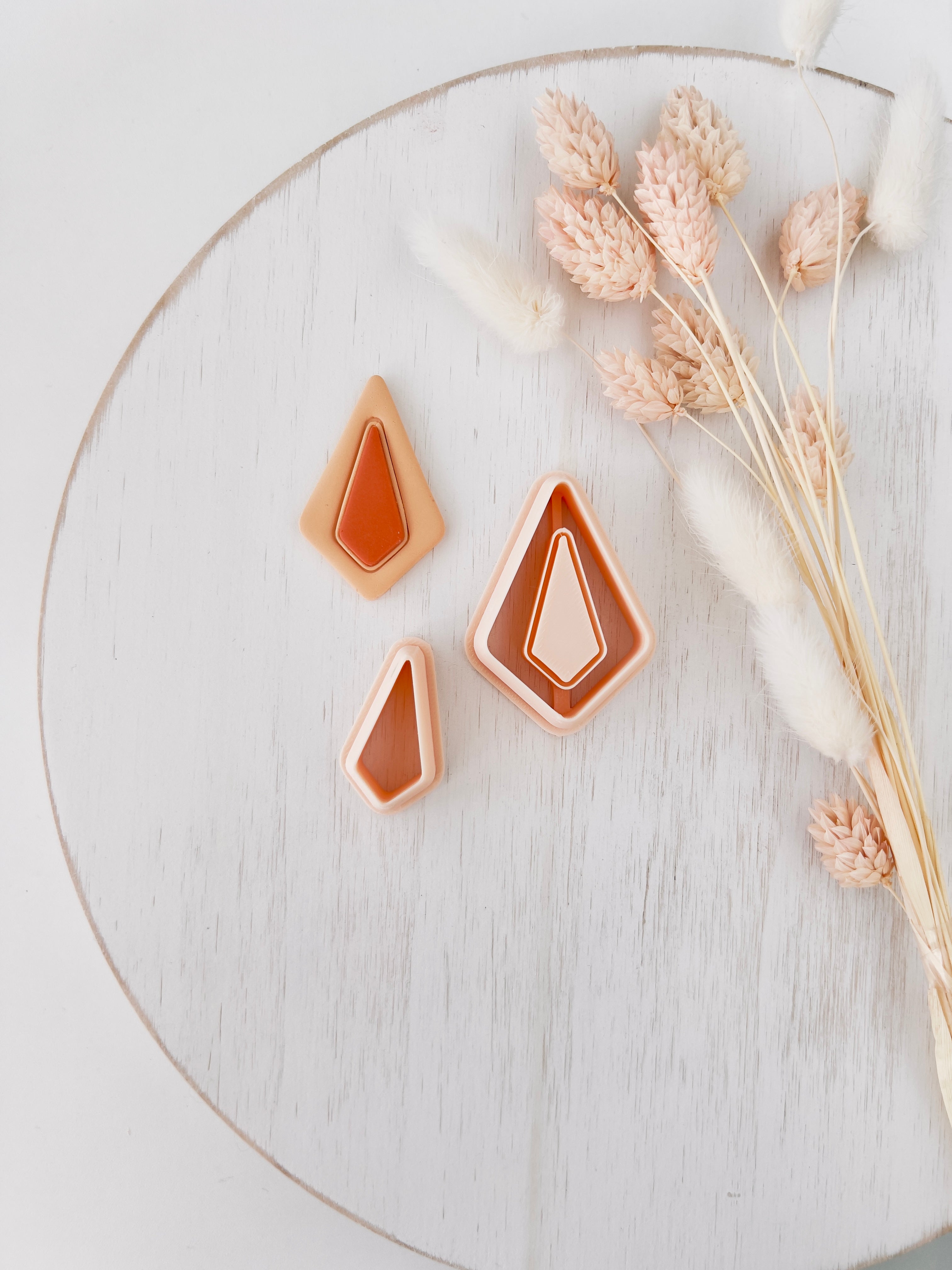 High quality polymer clay cutter creating clean sharp cuts for earrings and jewelry making