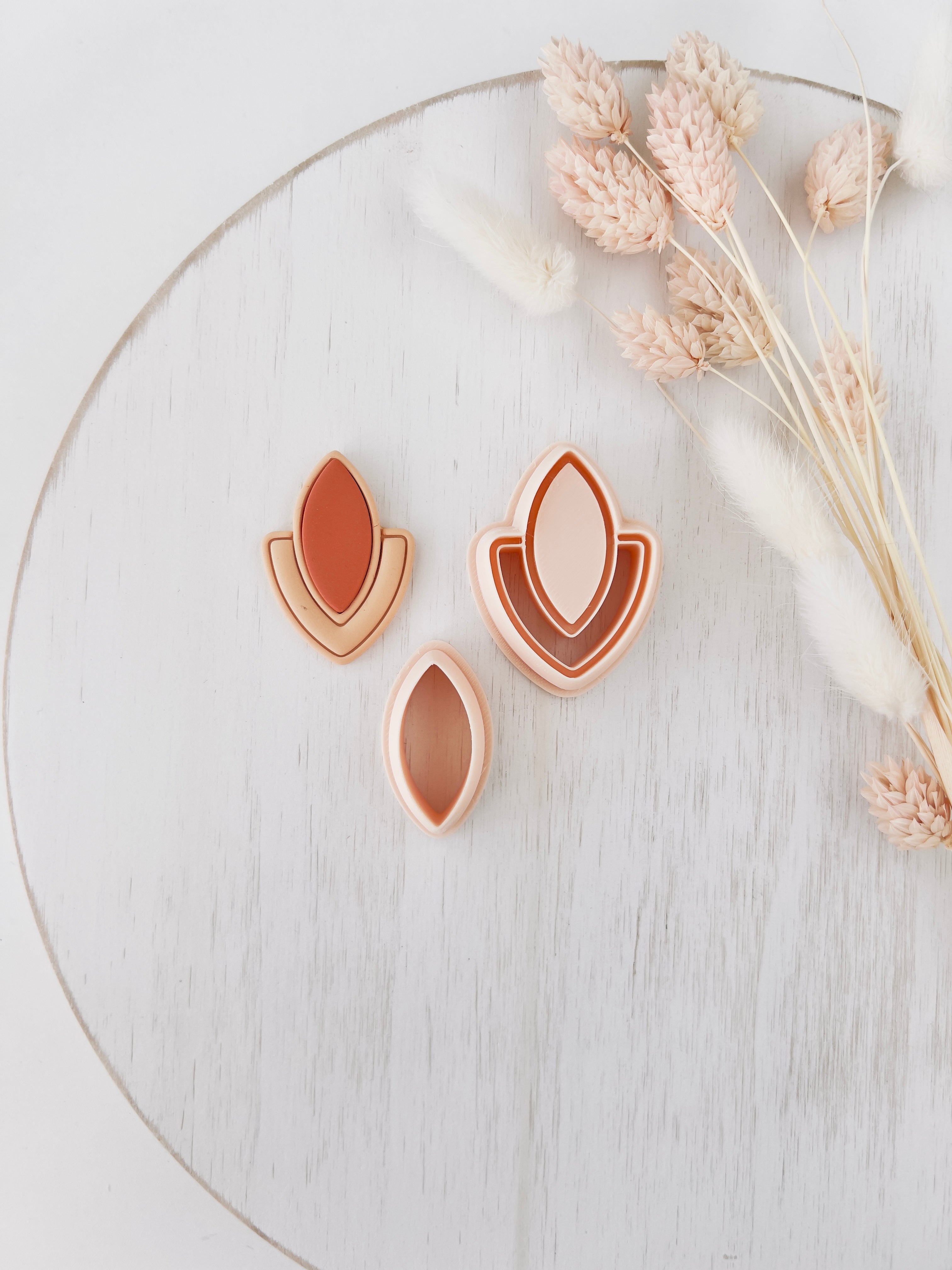 High quality polymer clay cutter creating clean sharp cuts for earrings and jewelry making