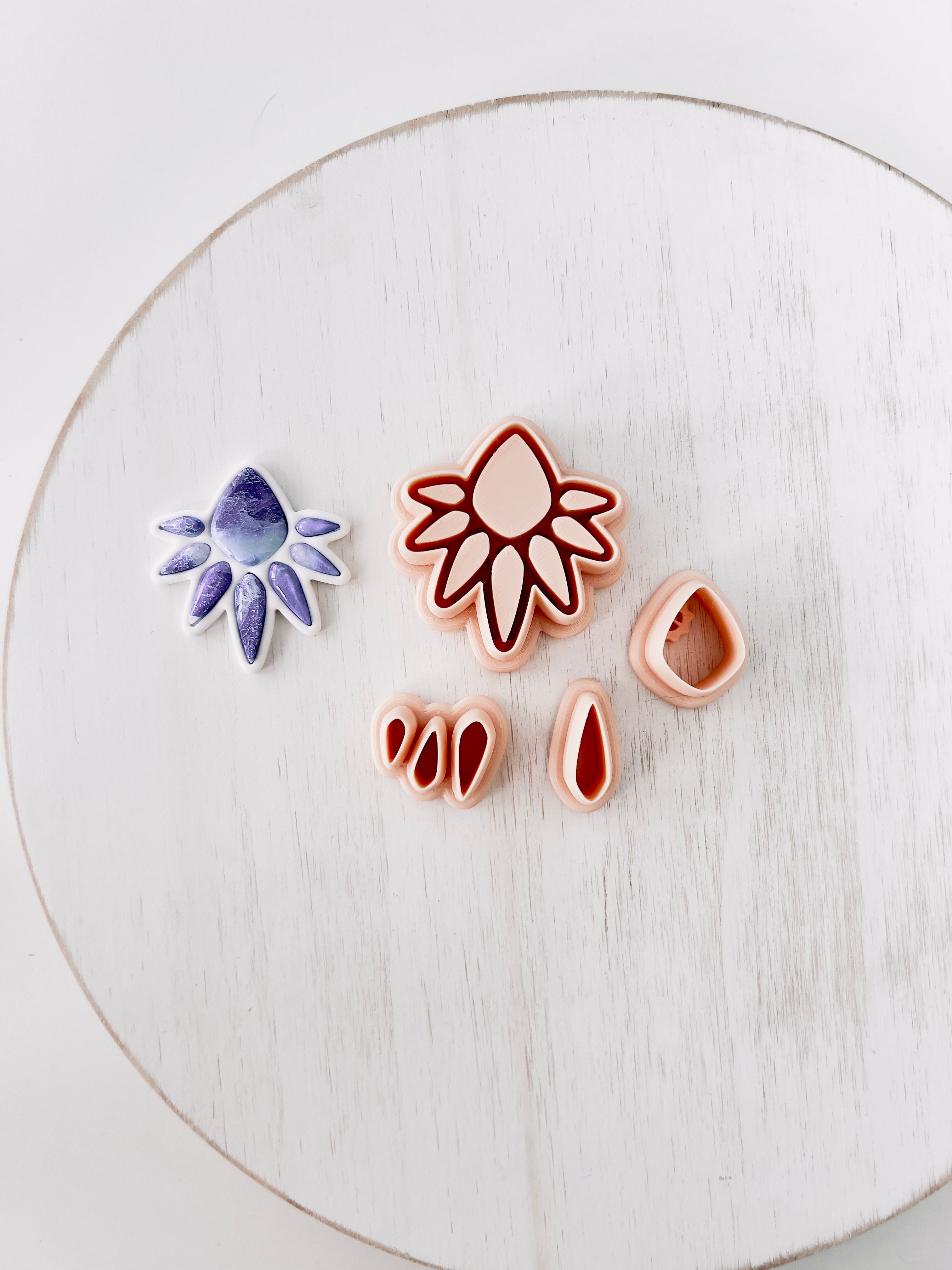 High quality polymer clay cutter creating clean sharp cuts for earrings and jewelry making