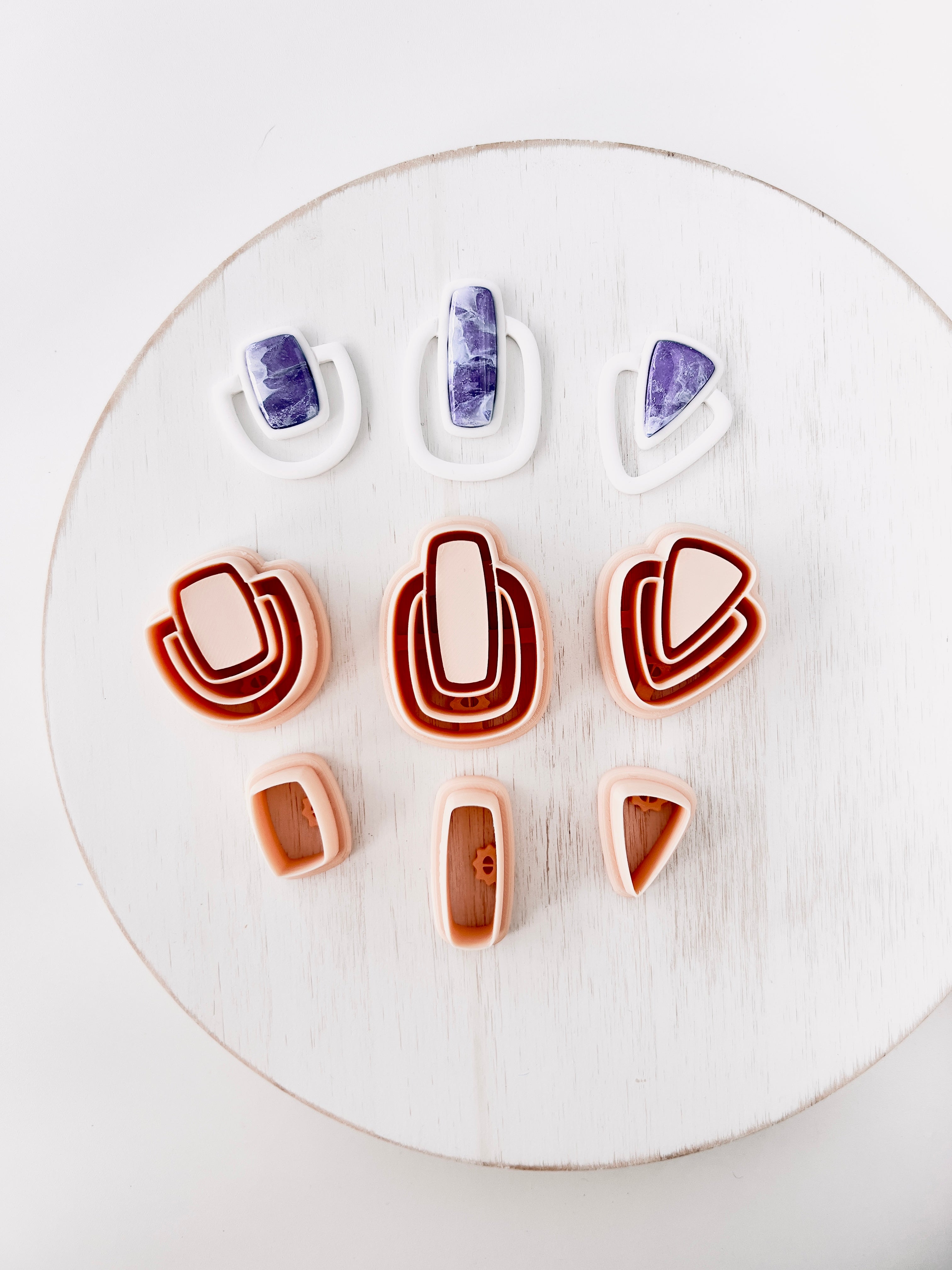 High quality polymer clay cutter creating clean sharp cuts for earrings and jewelry making