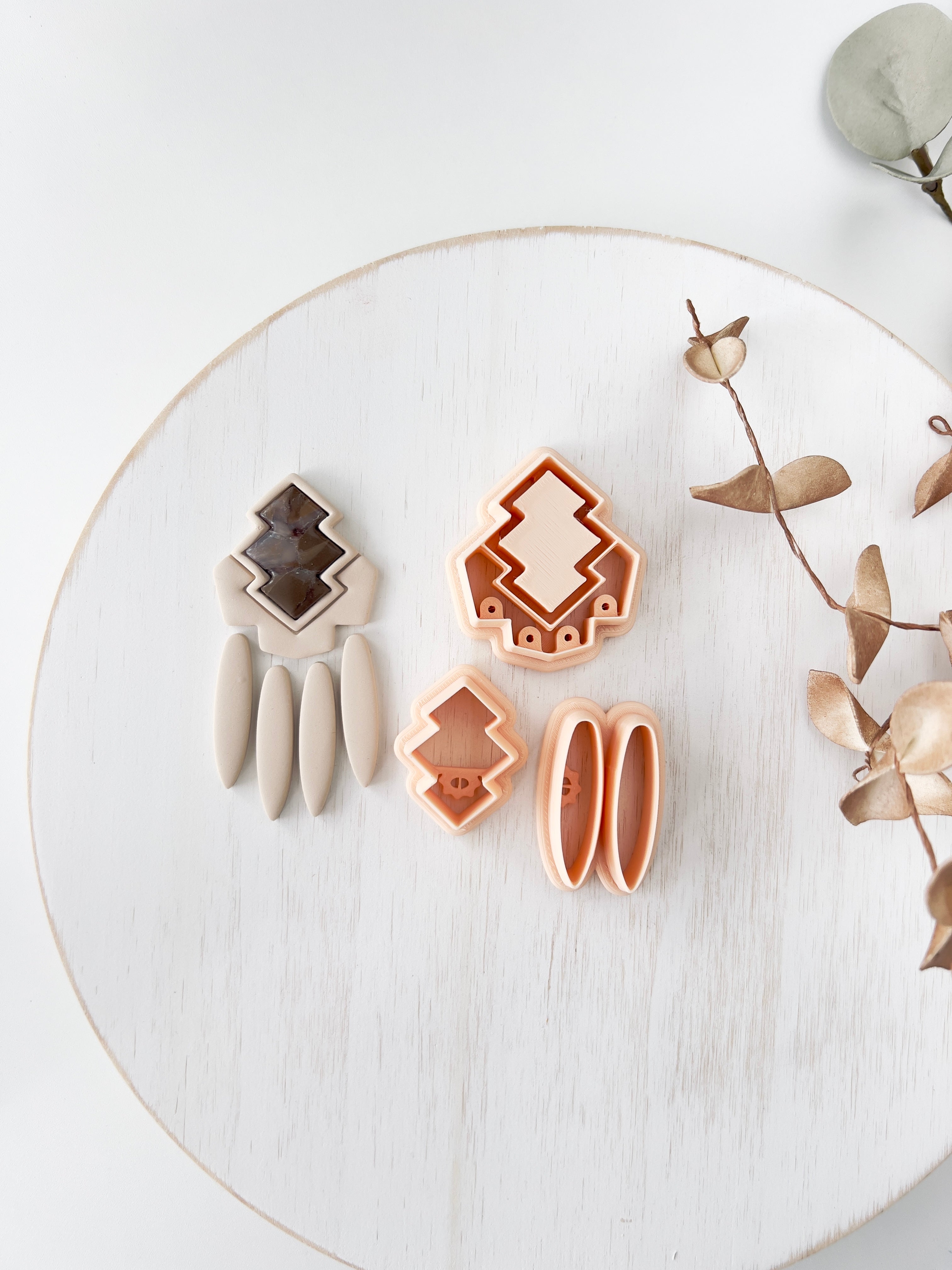 High quality polymer clay cutter creating clean sharp cuts for earrings and jewelry making