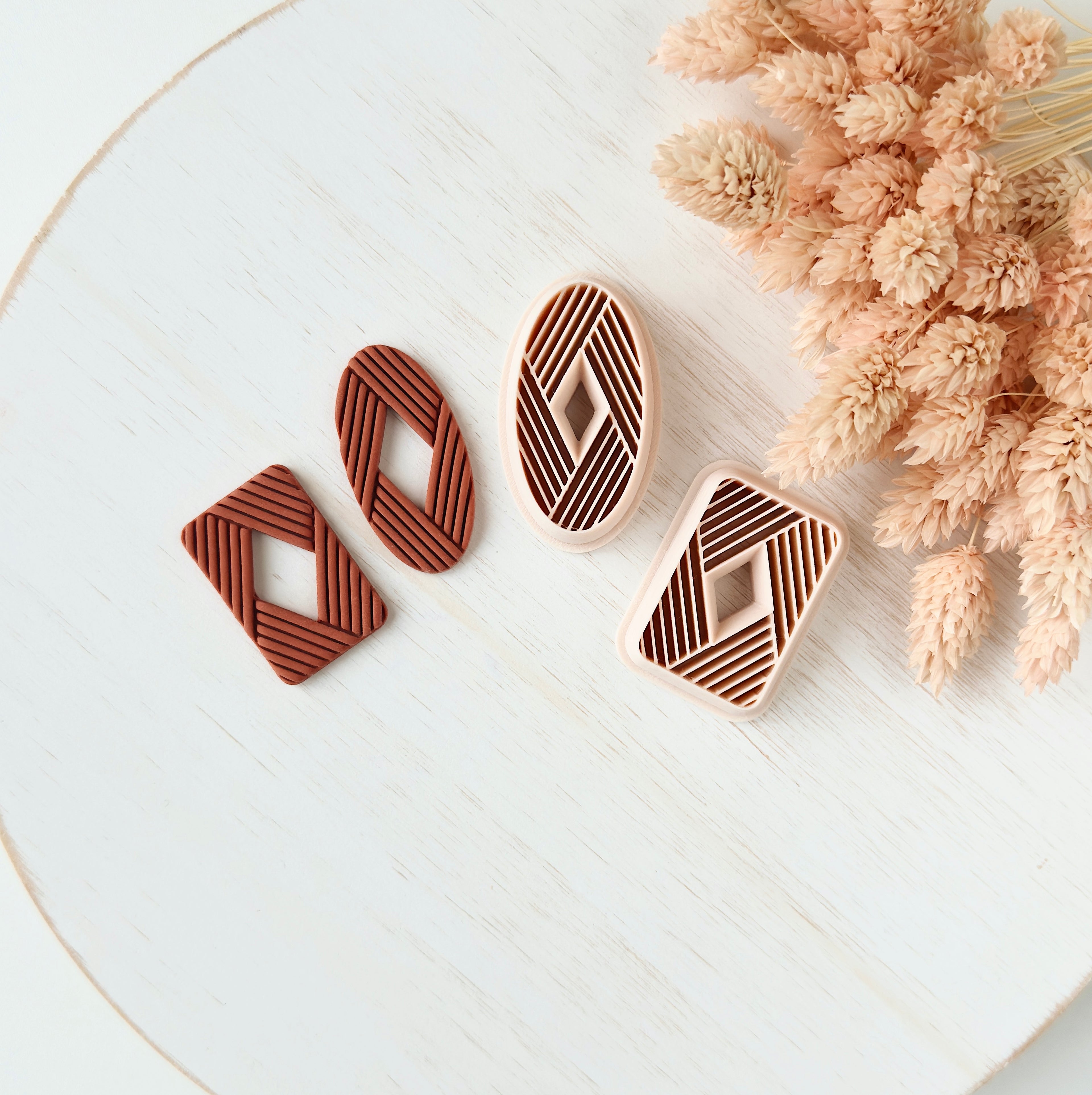 High quality polymer clay cutter creating clean sharp cuts for earrings and jewelry making