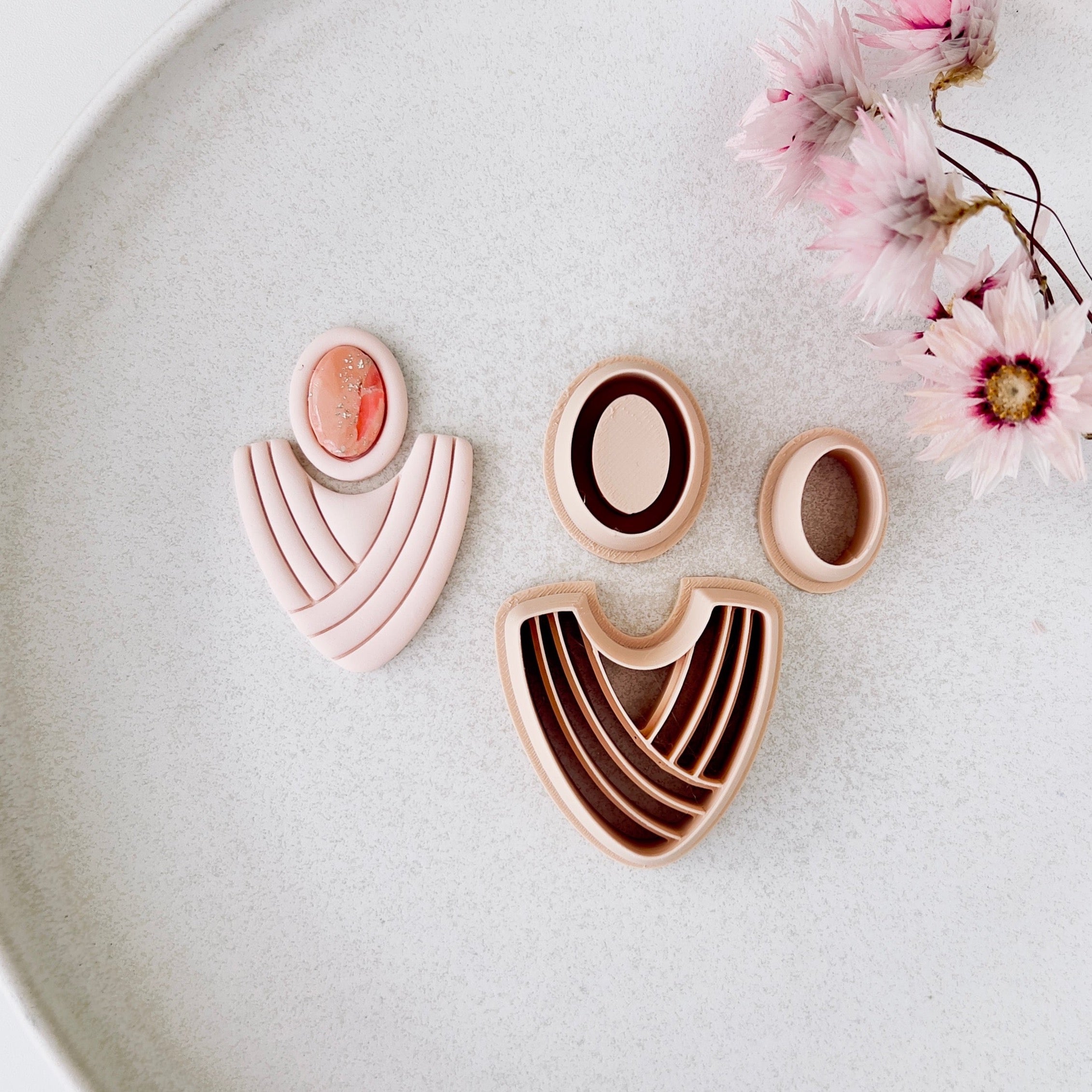 High quality polymer clay cutter creating clean sharp cuts for earrings and jewelry making