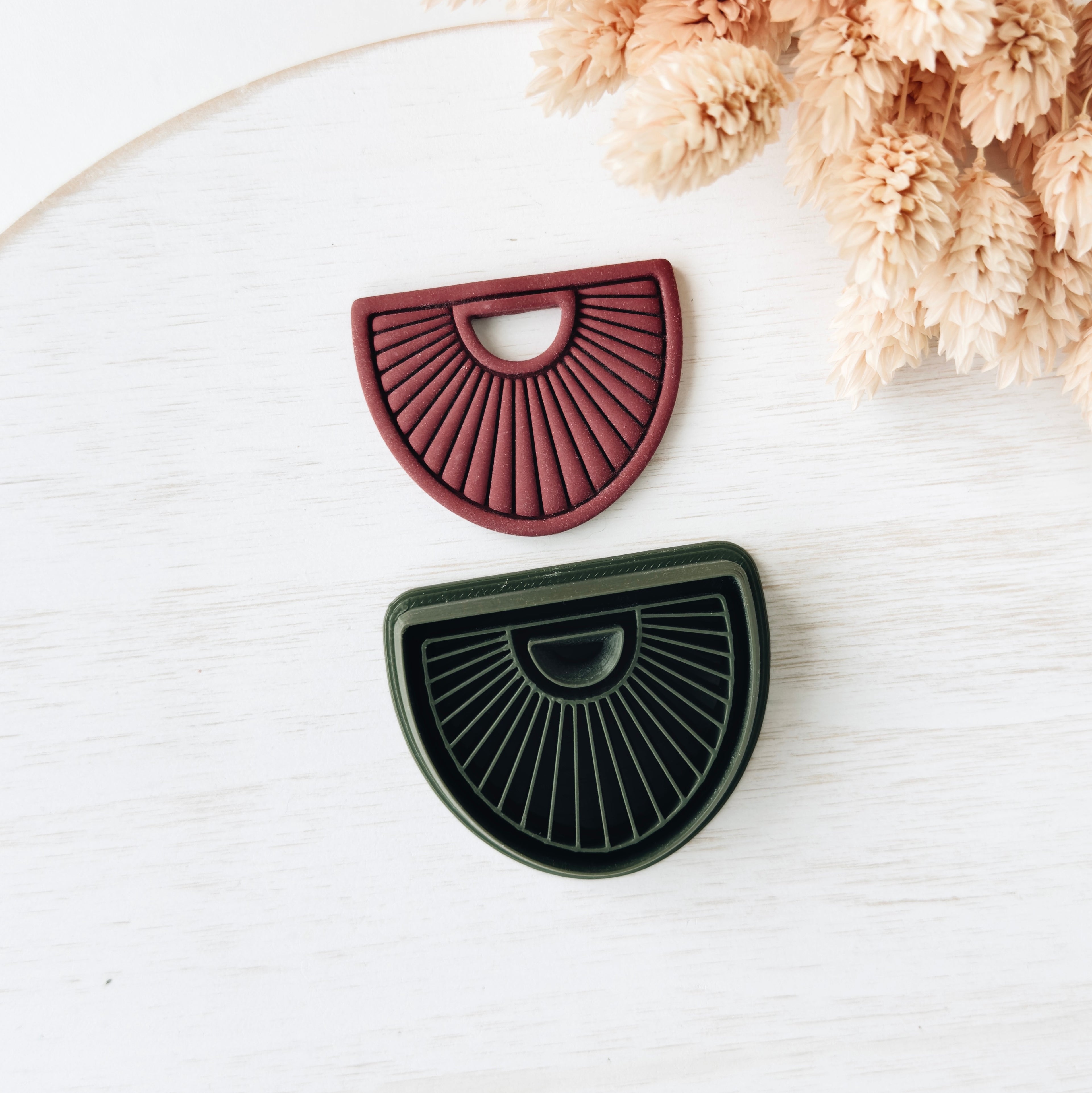 High quality polymer clay cutter creating clean sharp cuts for earrings and jewelry making