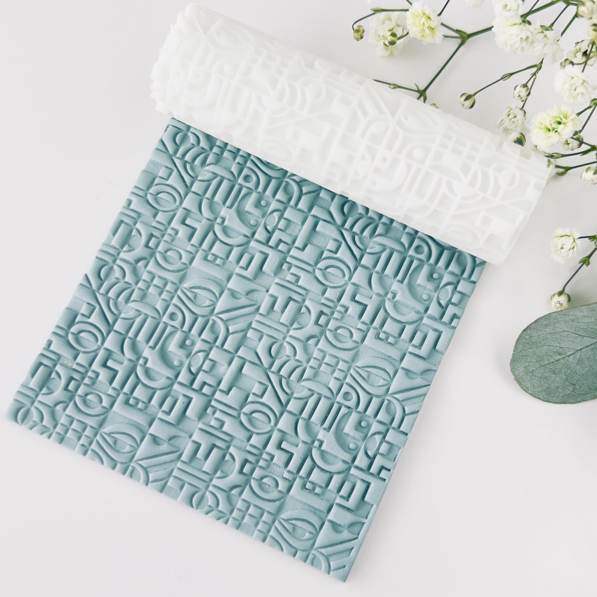 polymer clay texture roller abstract geometric pattern