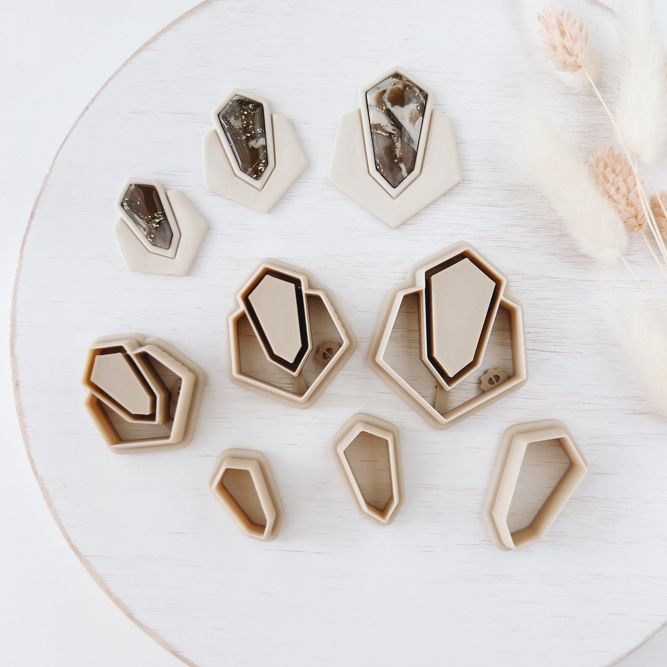 High quality polymer clay cutter creating clean sharp cuts for earrings and jewelry making
