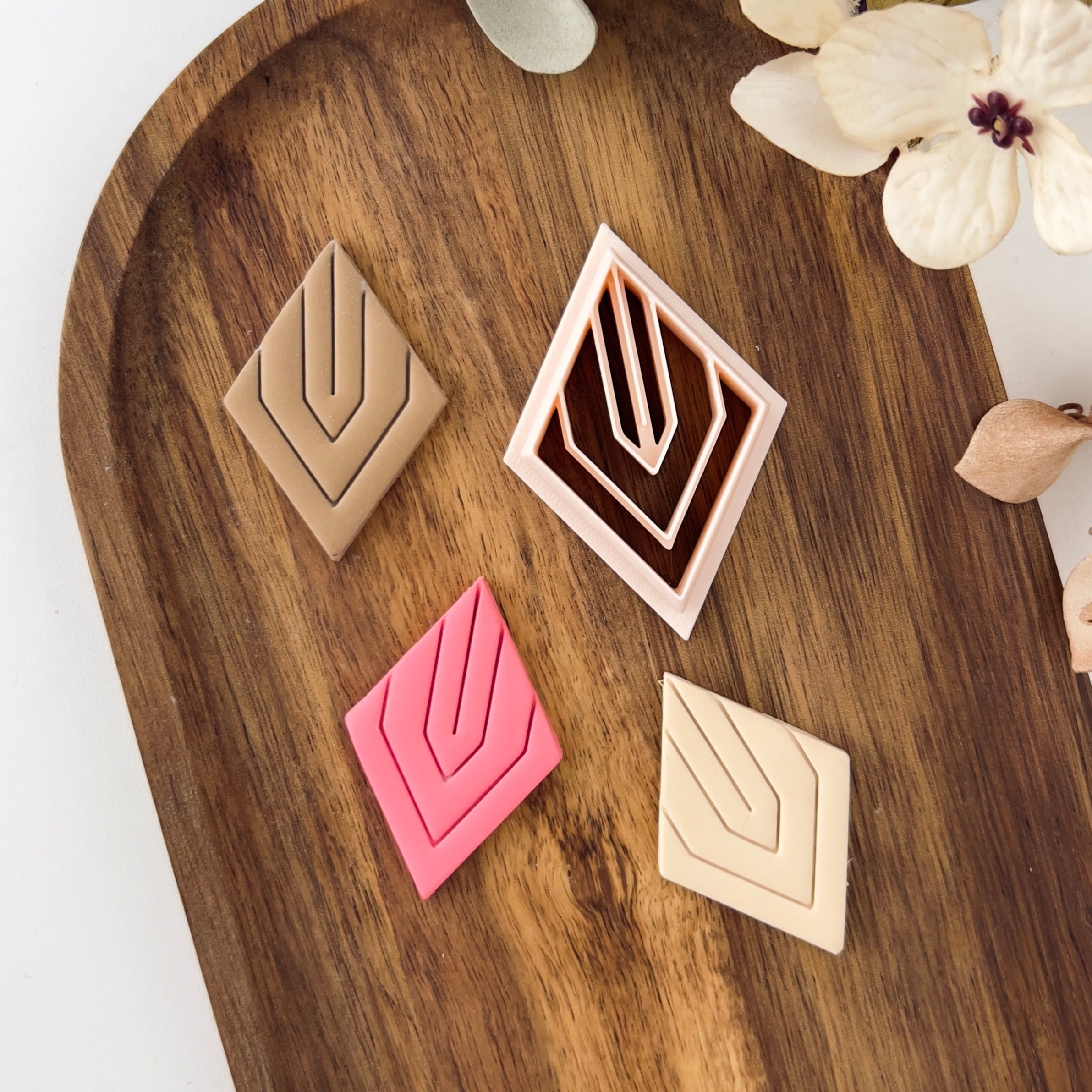 High quality polymer clay cutter creating clean sharp cuts for earrings and jewelry making