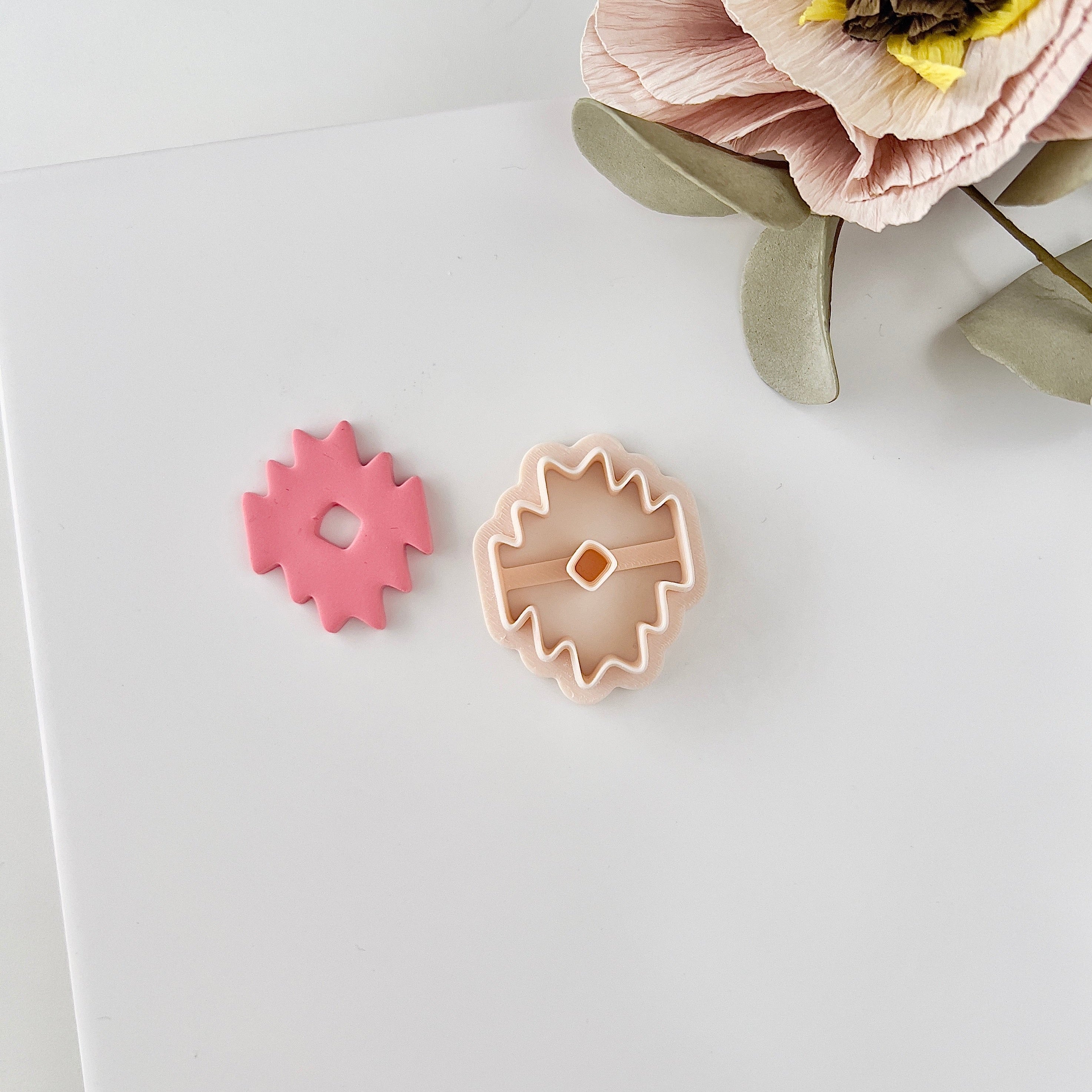 High quality polymer clay cutter creating clean sharp cuts for earrings and jewelry making