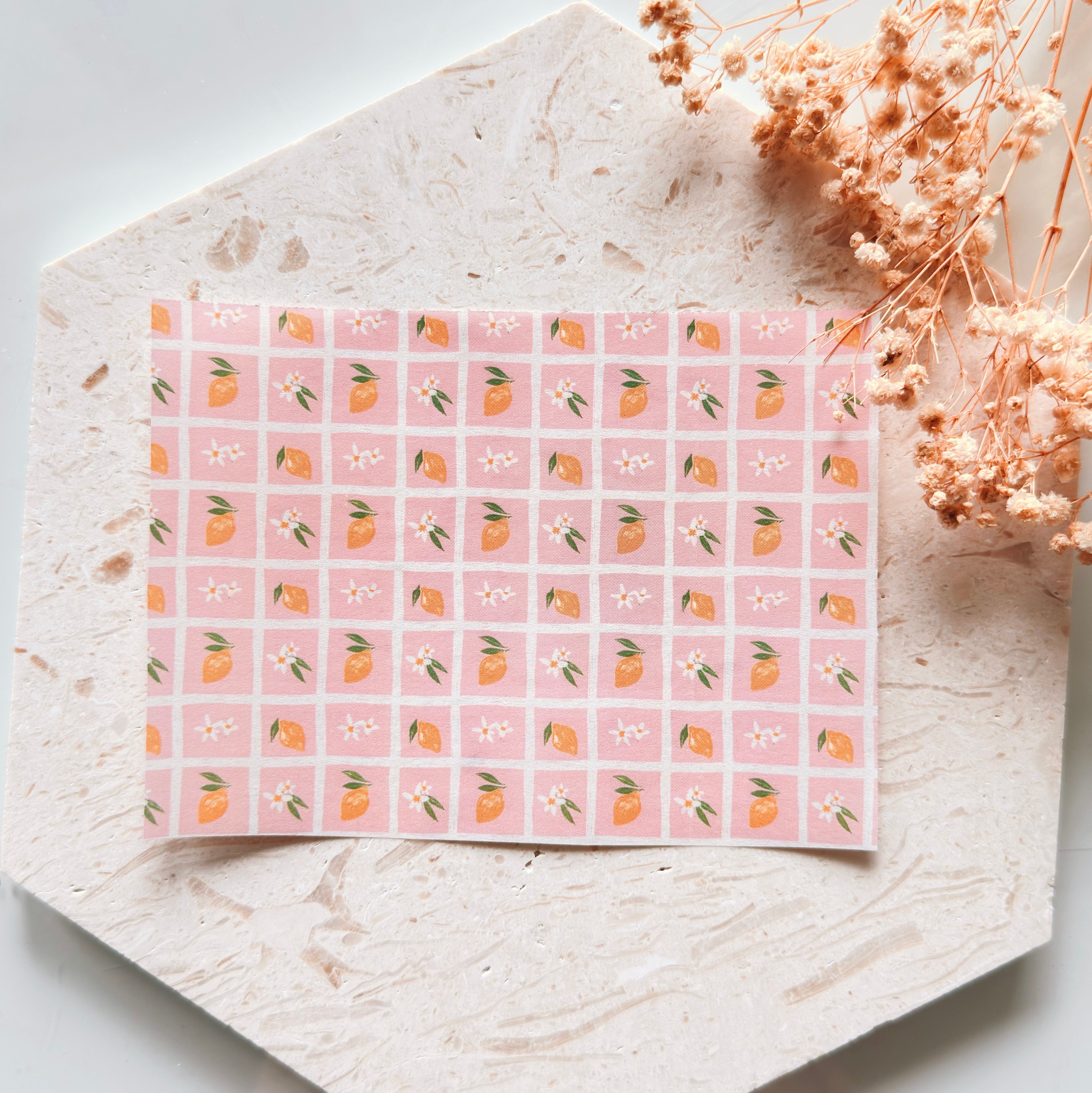 Polymer Clay Transfer Paper – Pink Strawberry Grid Pattern for Earrings & Jewelry Making – TP-592