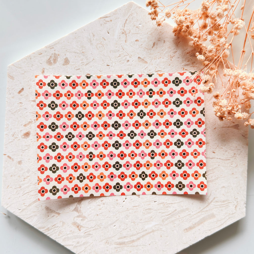 Polymer Clay Transfer Paper – Small Retro Floral Pattern for Clay Earrings & Jewelry Making – TP-564