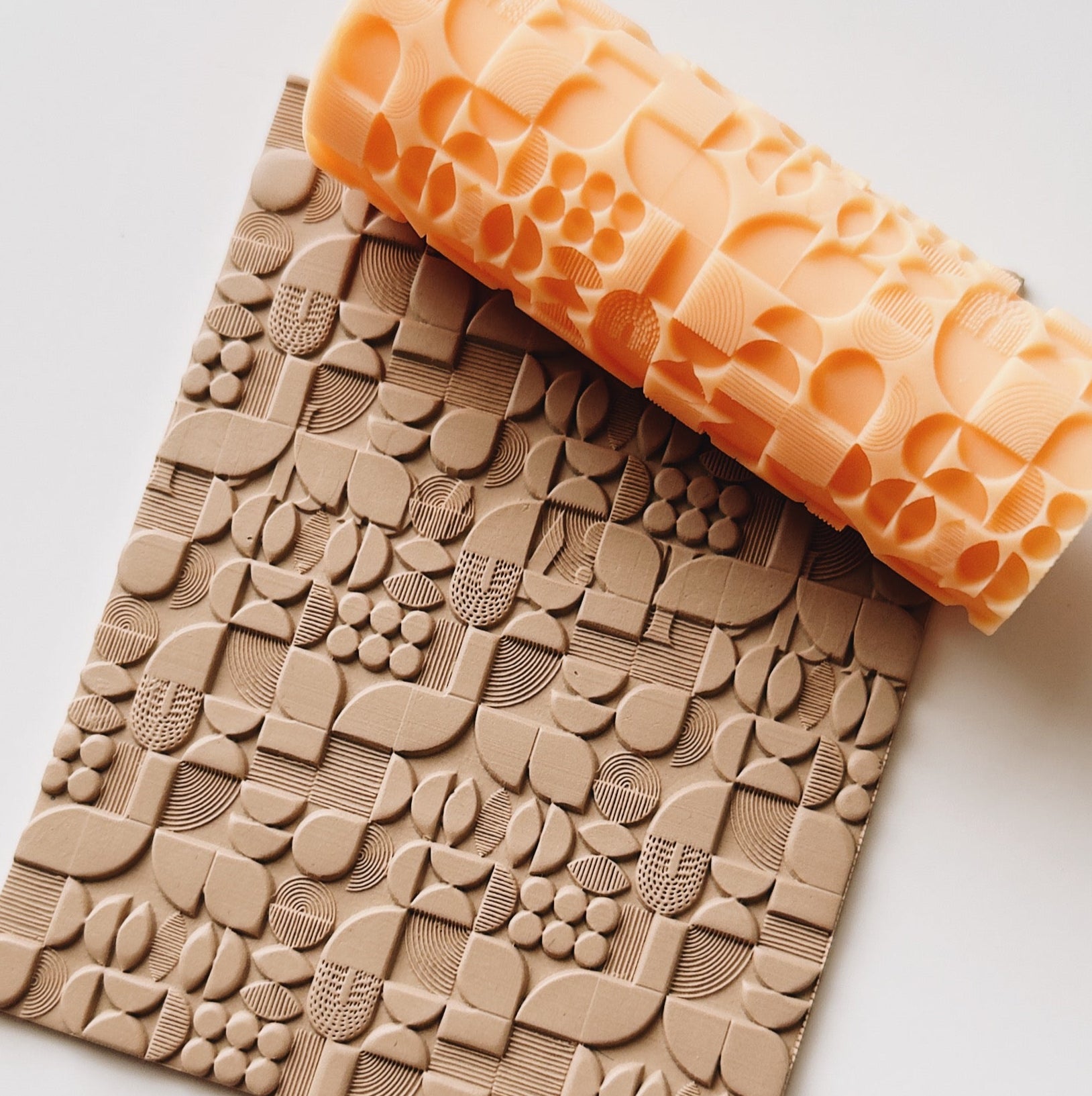 polymer clay texture roller abstract geometric pattern