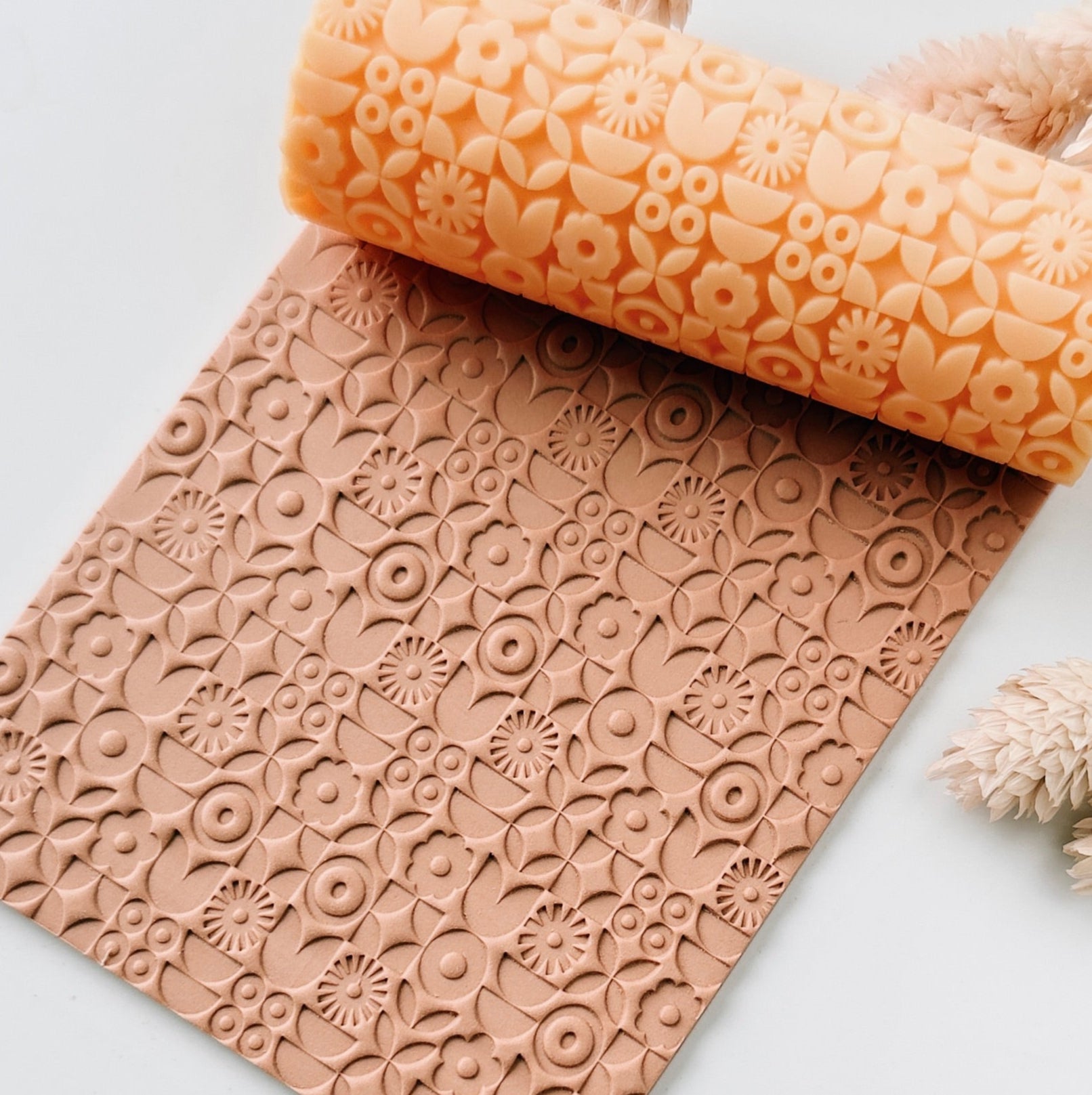 polymer clay texture roller abstract geometric pattern