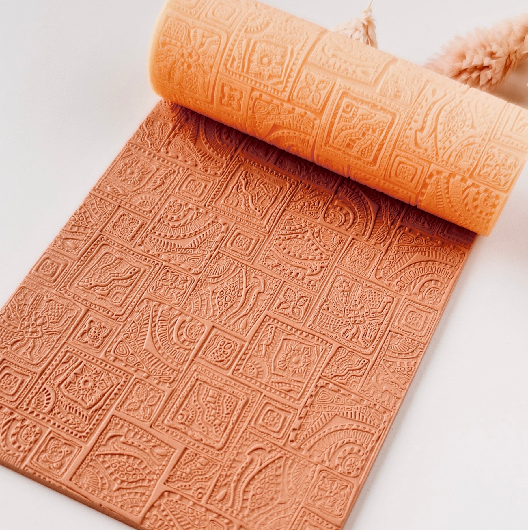 polymer clay texture roller abstract geometric pattern