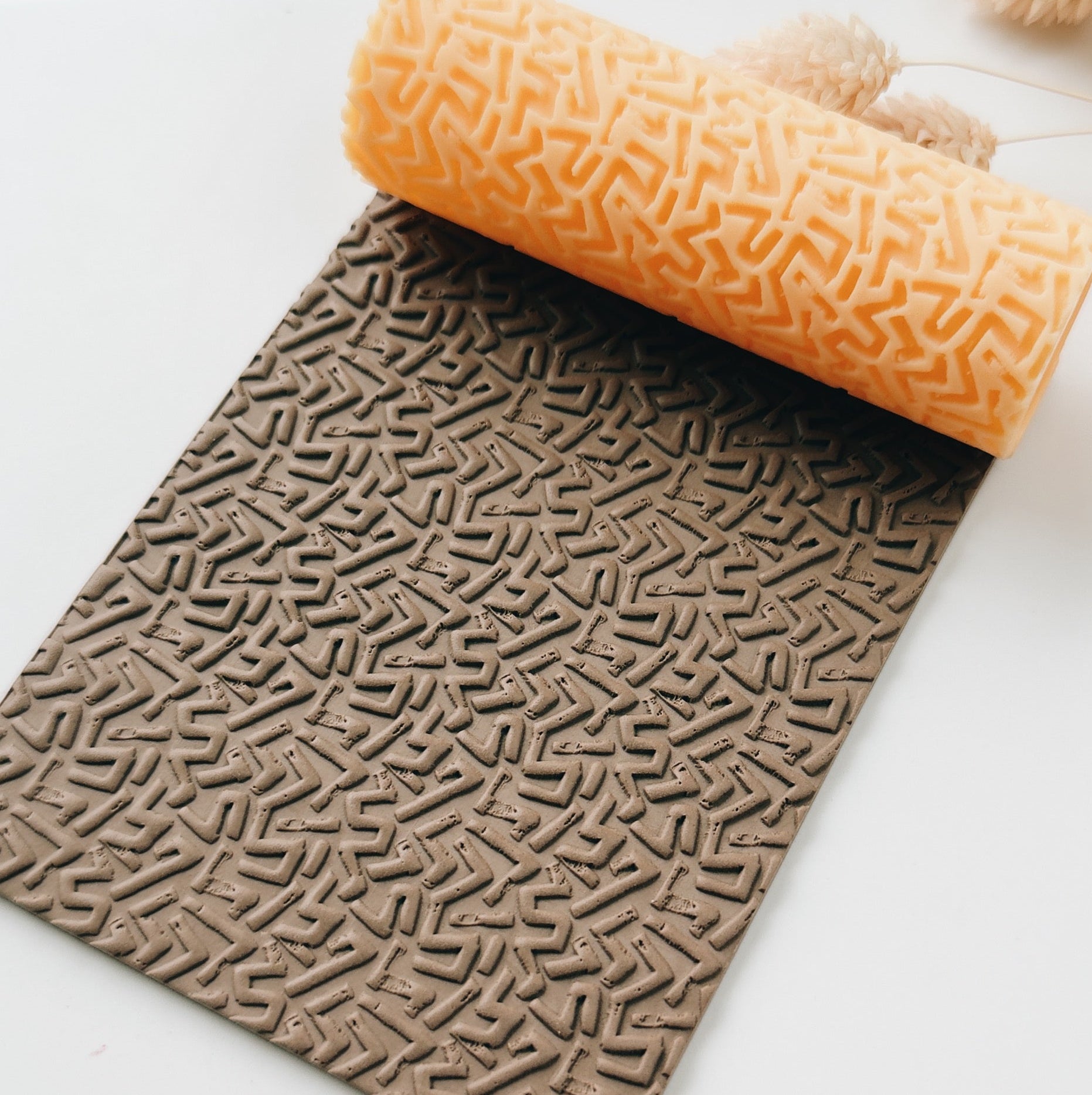 polymer clay texture roller abstract geometric pattern