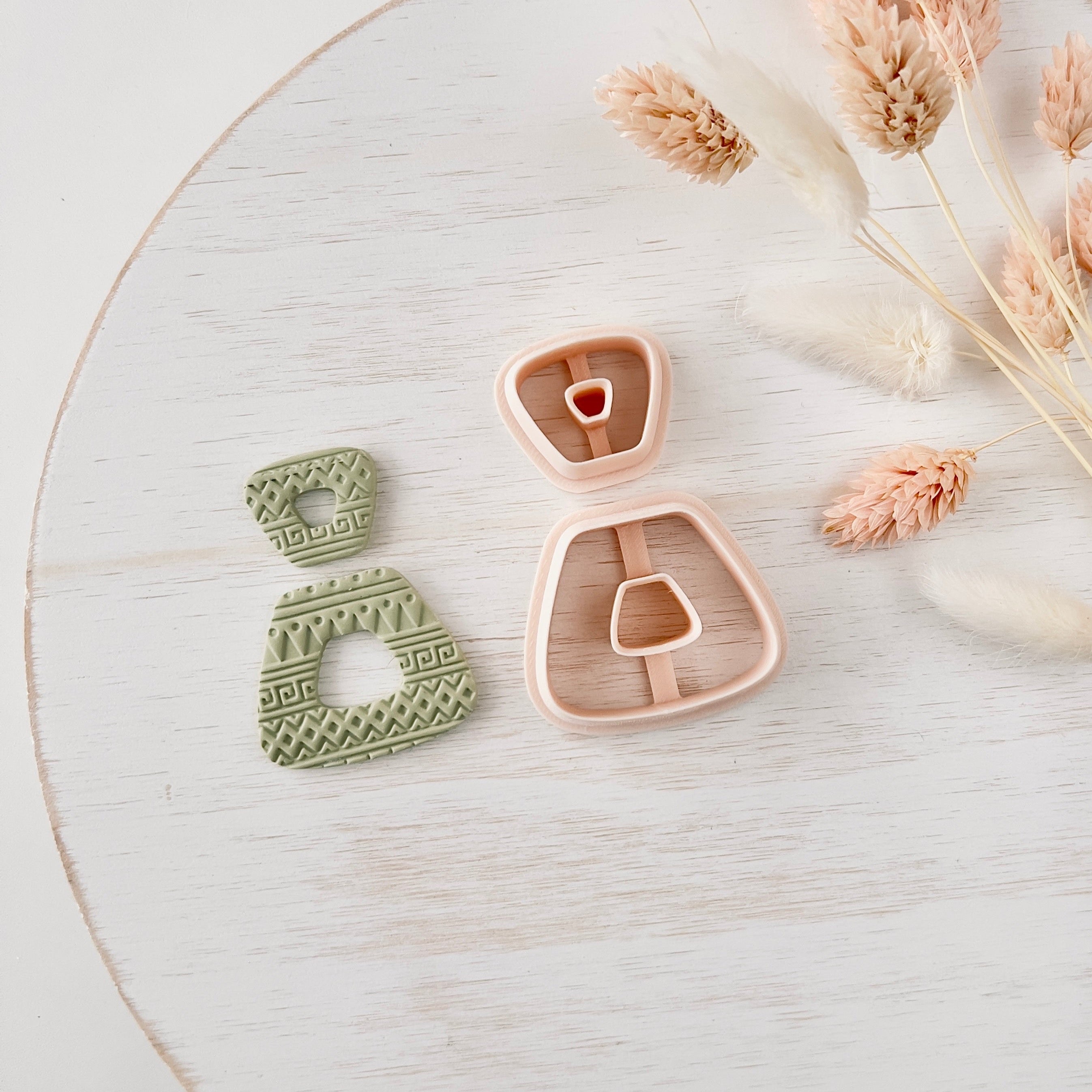 High quality polymer clay cutter creating clean sharp cuts for earrings and jewelry making