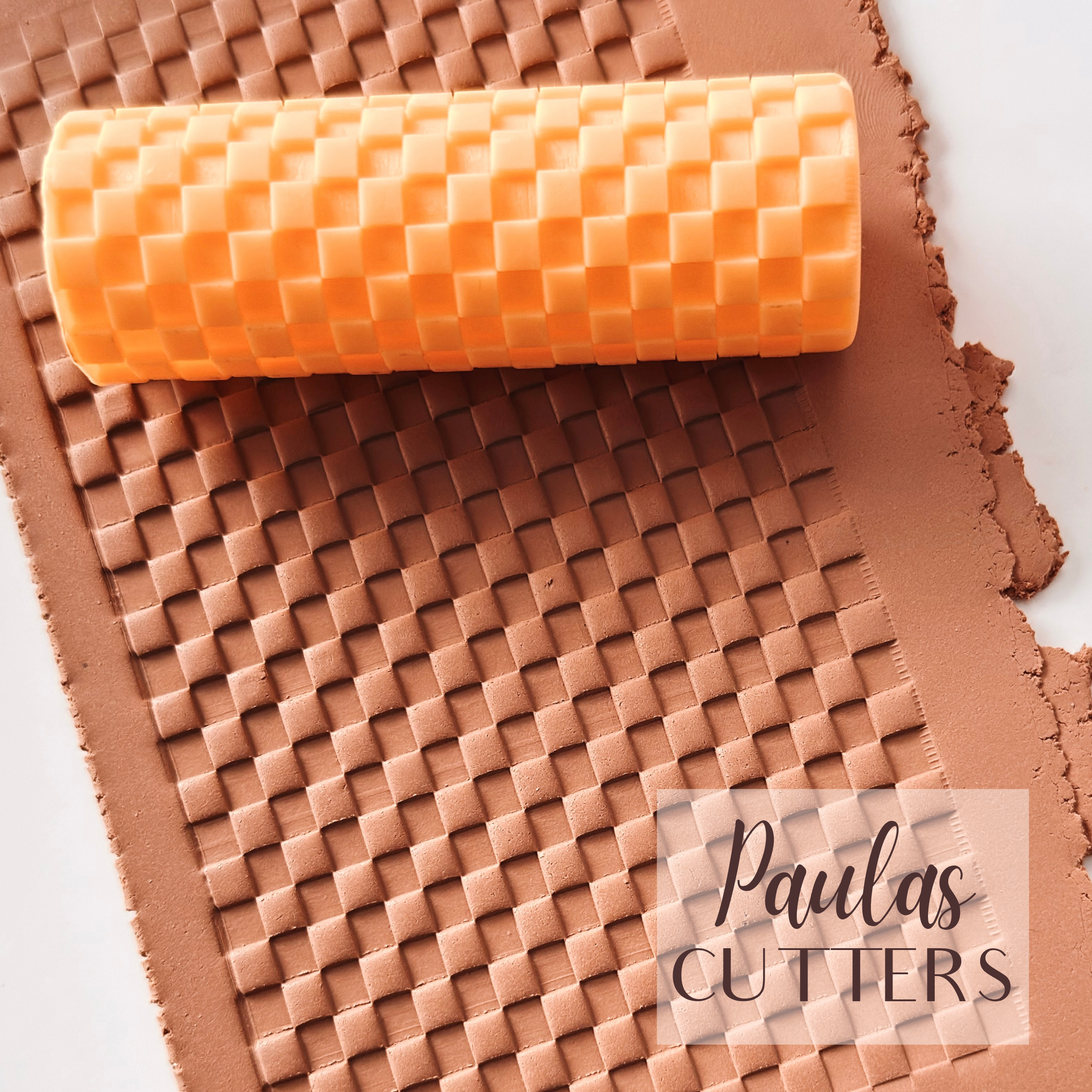 Rodillo texturizador de arcilla polimérica – Patrón de cesta trenzada – Herramienta para arcilla para pendientes y joyas – R-319