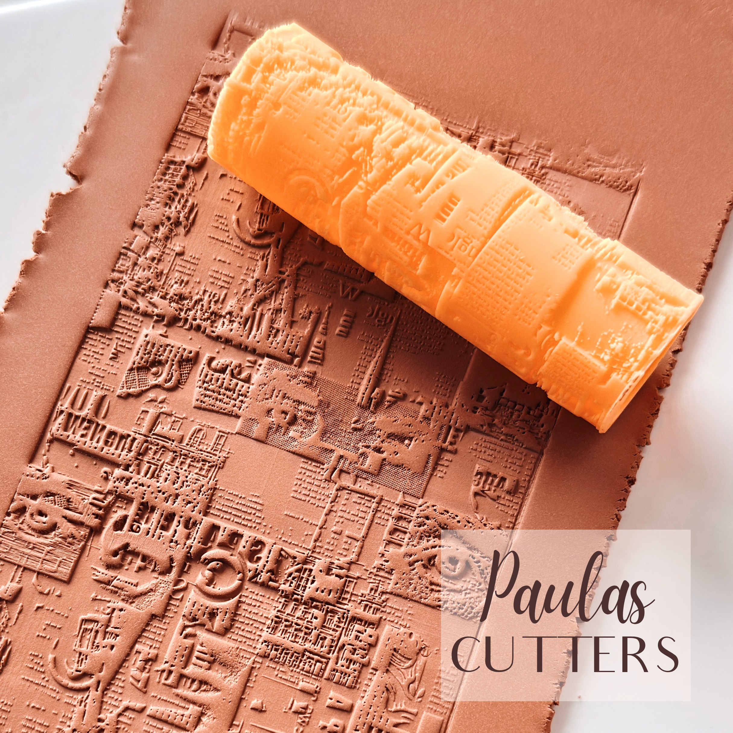 Rodillo texturizador de arcilla polimérica – Patrón de cuadrícula industrial – Herramienta para arcilla para pendientes y joyas – R-322