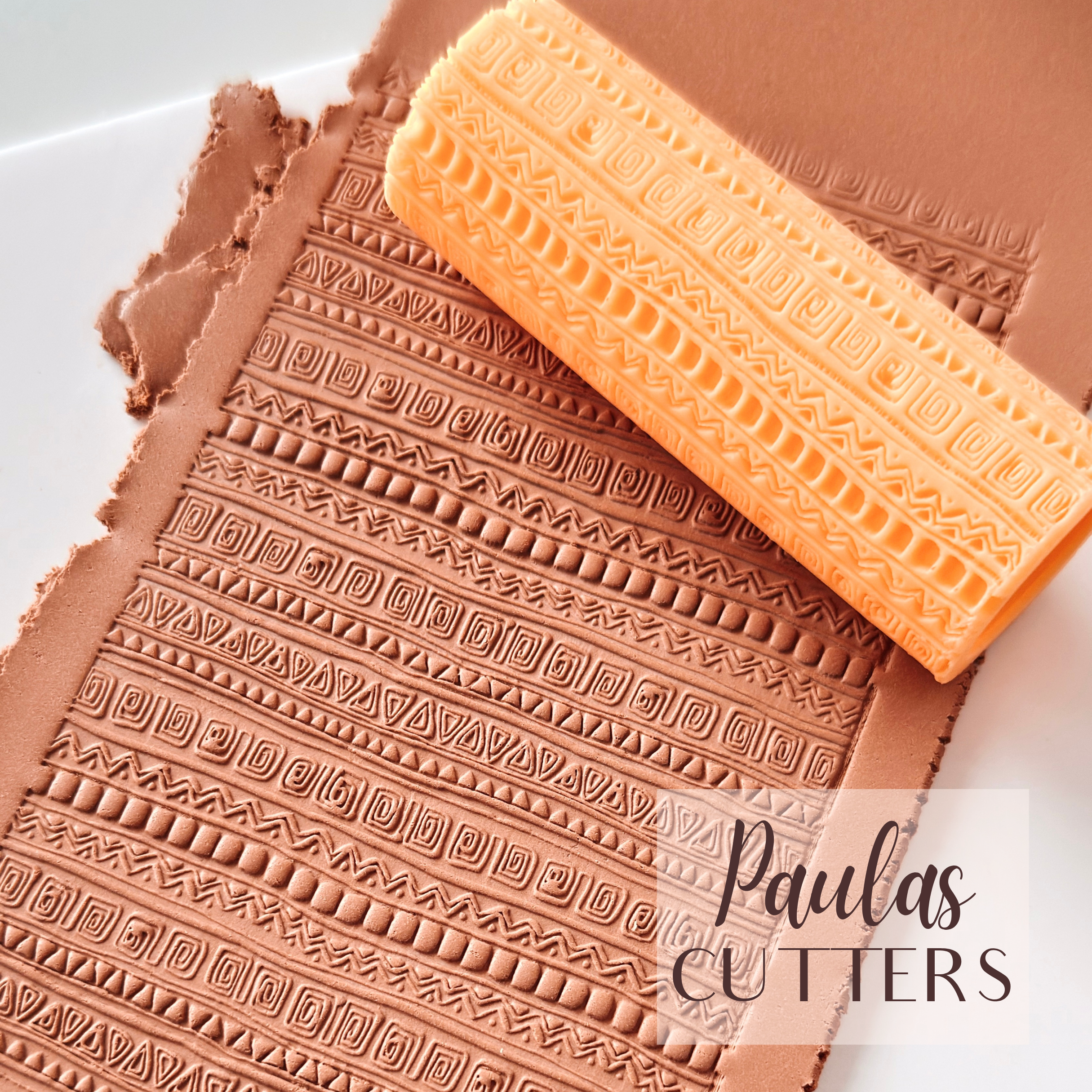 Rodillo texturizador de arcilla polimérica – Patrón de rayas decorativas – Herramienta para arcilla para pendientes y joyas – R-323