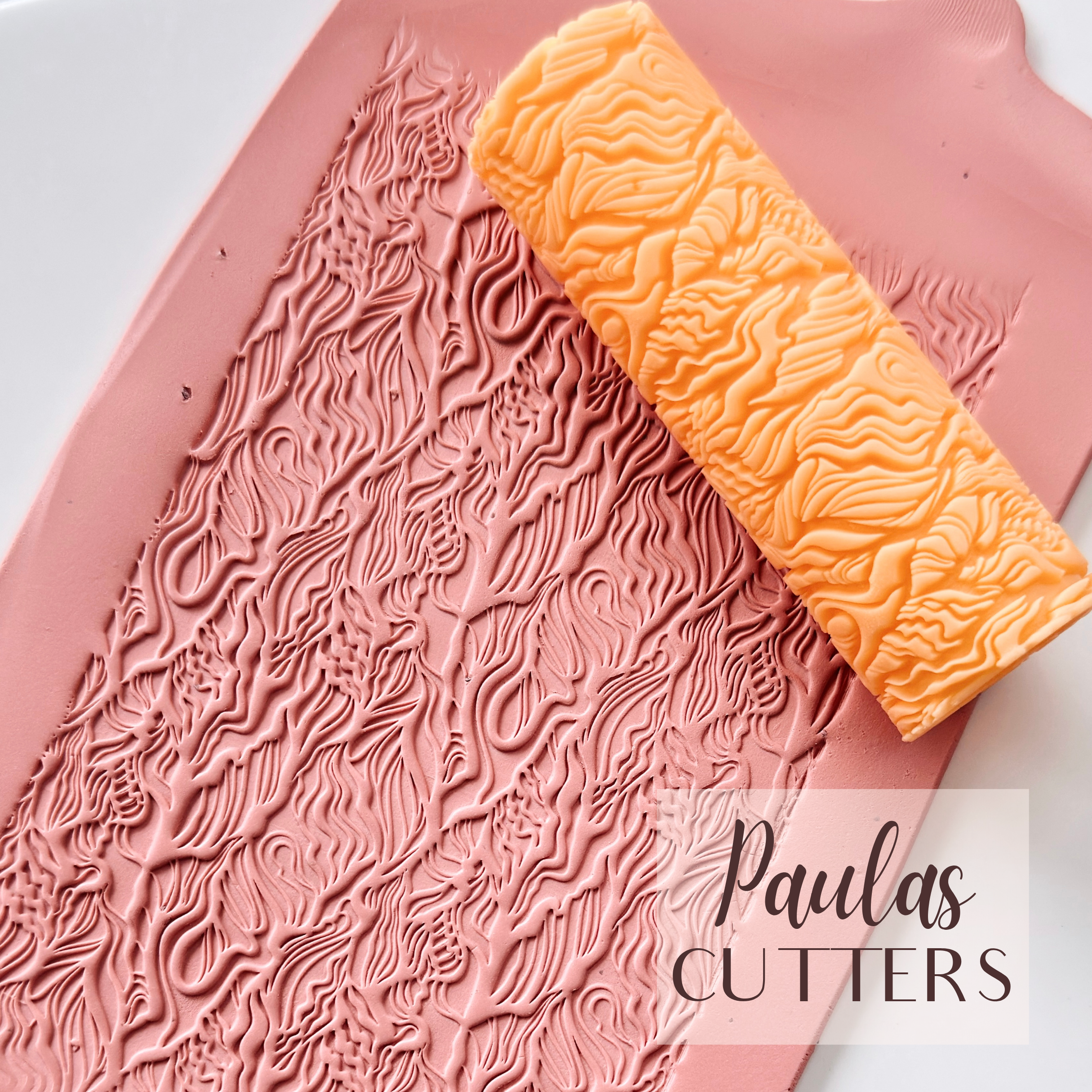 Rodillo Texturizador de Arcilla Polimérica – Textura de Flujo Orgánico – Herramienta para Arcilla para Pendientes y Joyería – R-326