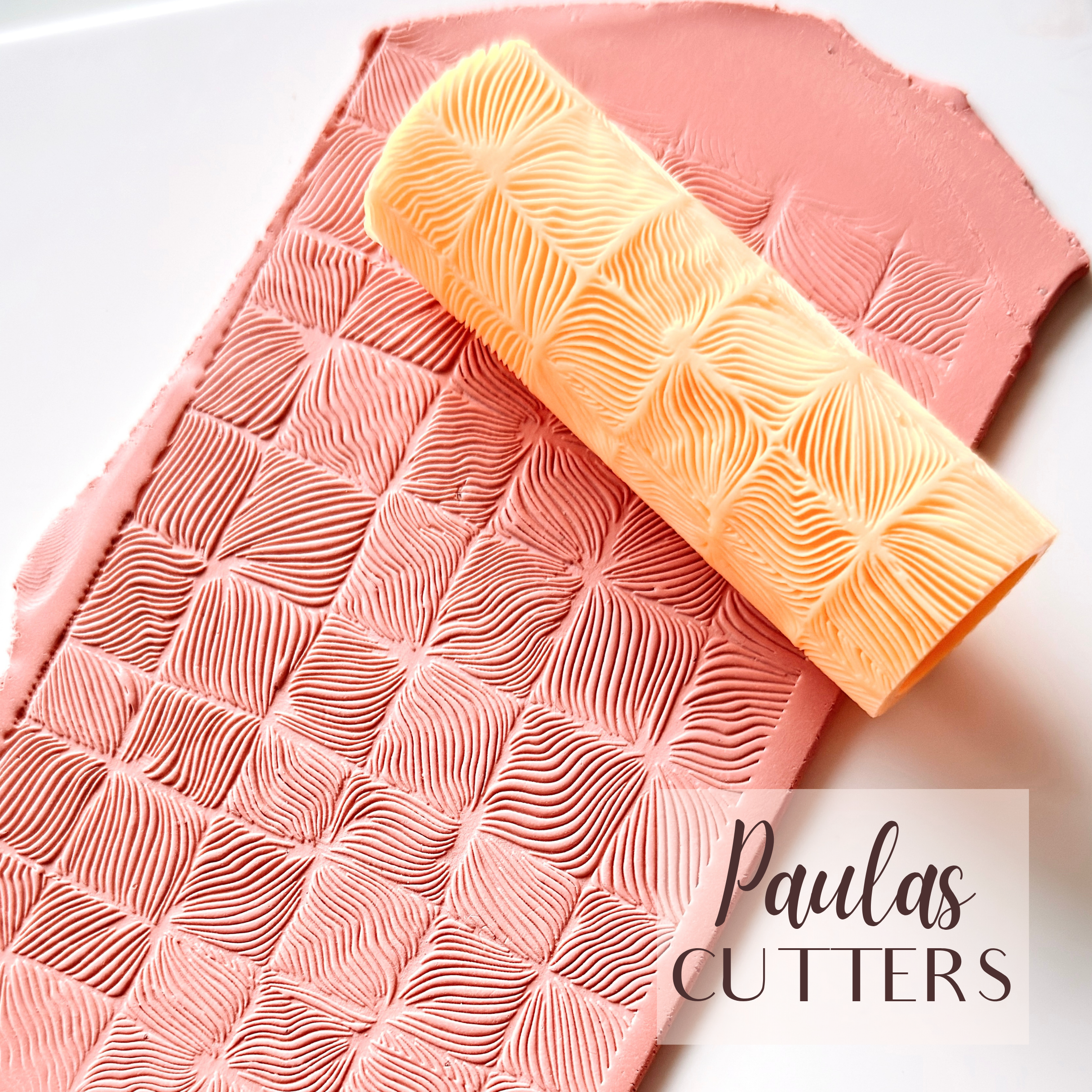 Rodillo texturizador de arcilla polimérica – Patrón de cuadrícula cuadrada suave – Herramienta de arcilla para pendientes y joyas – R-338