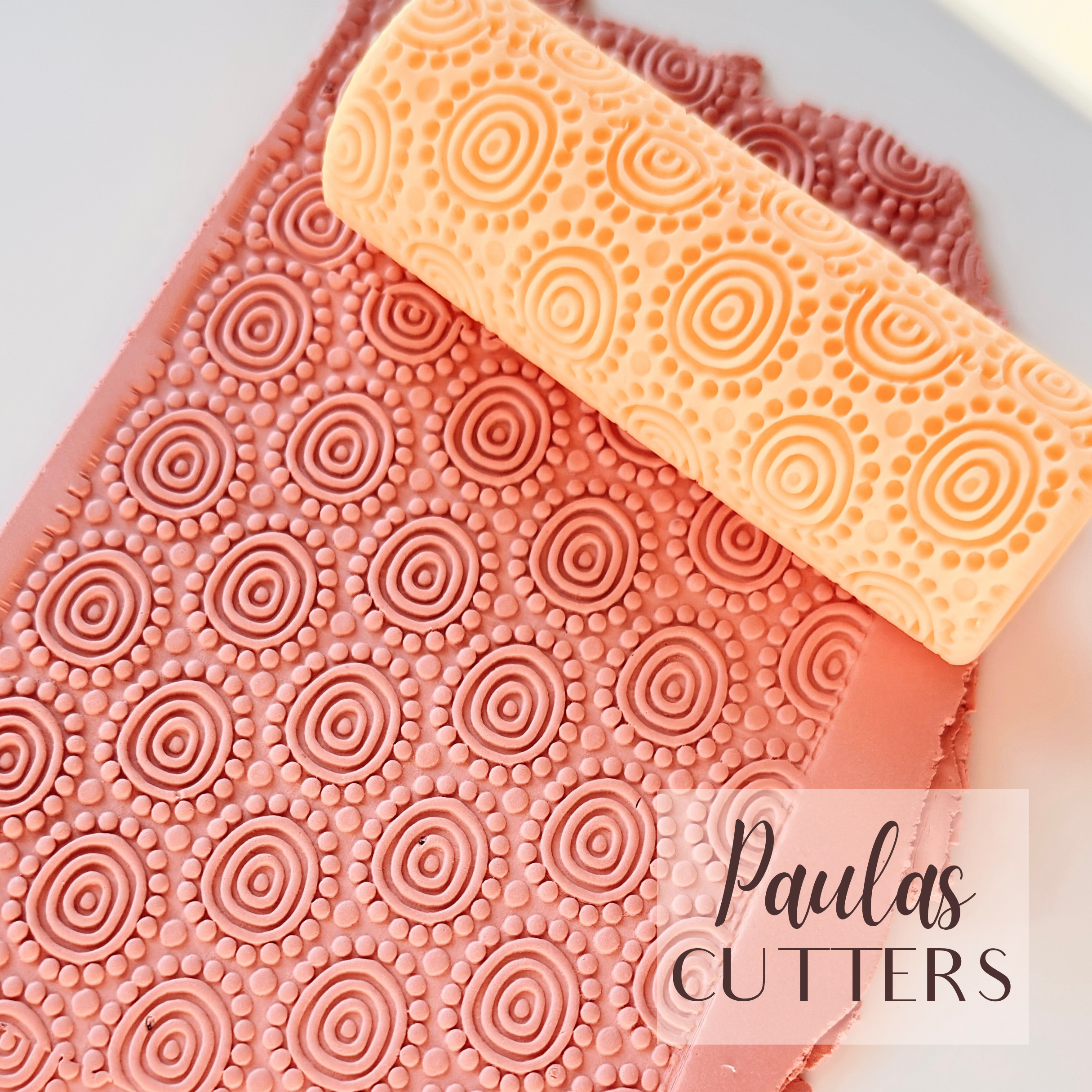 Rodillo Texturizador de Arcilla Polimérica – Patrón de Puntos Circulares – Herramienta de Arcilla para Pendientes y Joyería – R-341