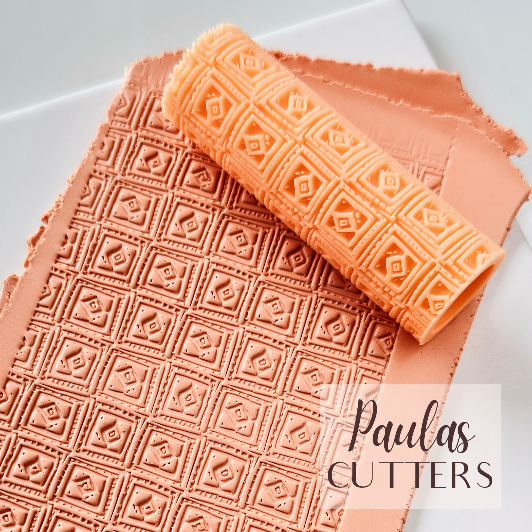 Rouleau à texture pour pâte polymère – Motif géométrique – R-159