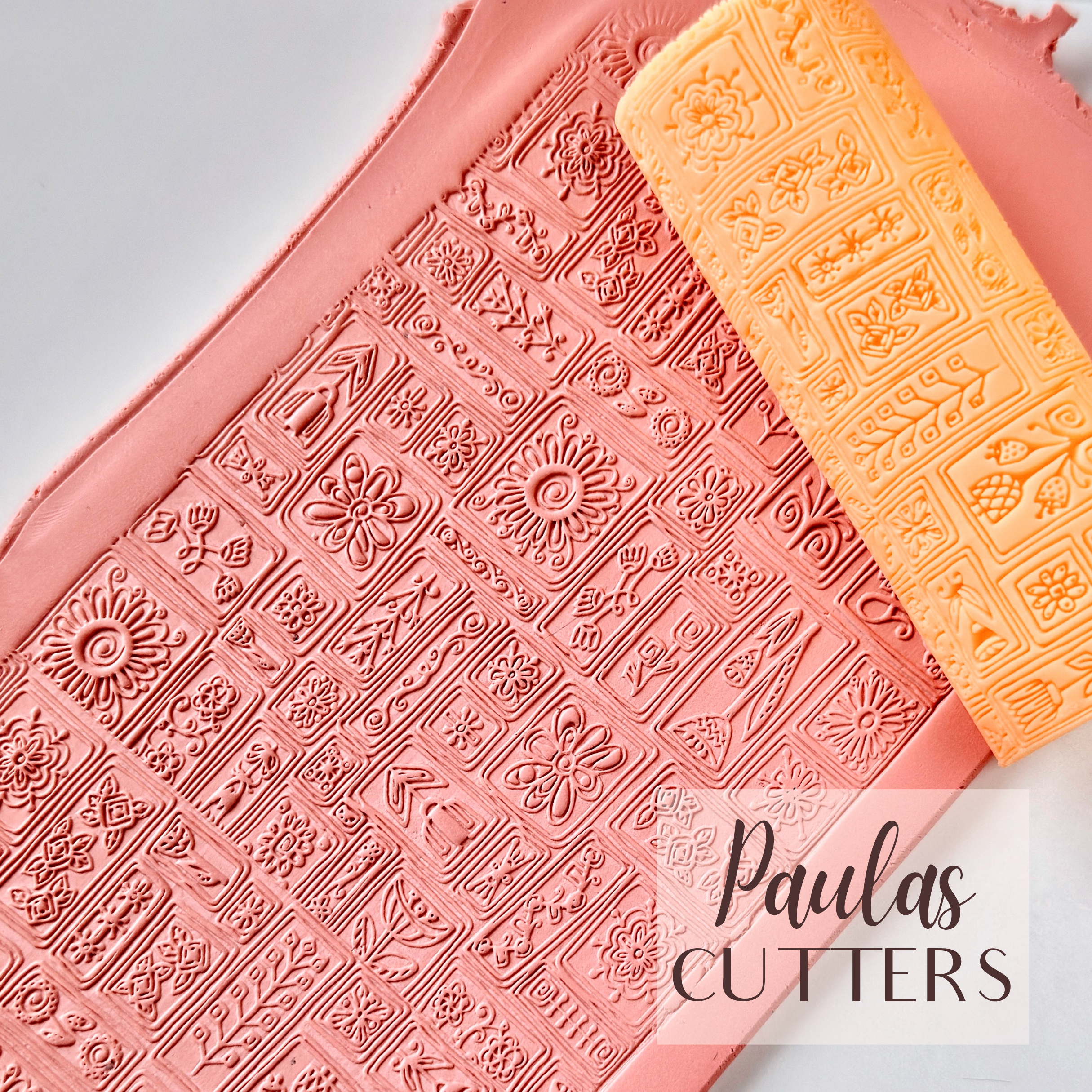 Rodillo Texturizador de Arcilla Polimérica – Diseño de Mini Azulejos – Herramienta para Arcilla para Pendientes y Joyas – R-348