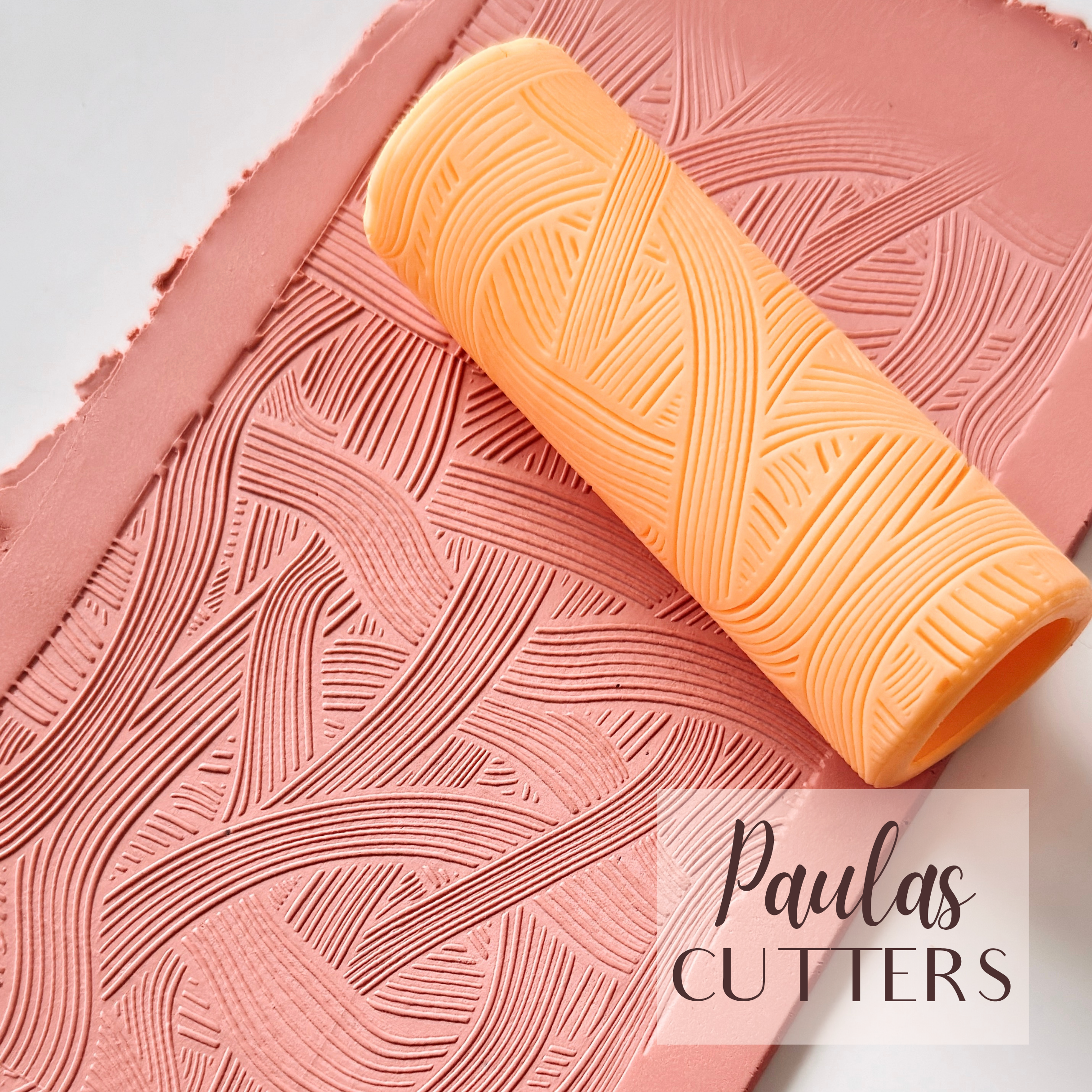 Rodillo texturizador de arcilla polimérica – Patrón de flujo abstracto – Herramienta para arcilla para pendientes y joyería – R-351