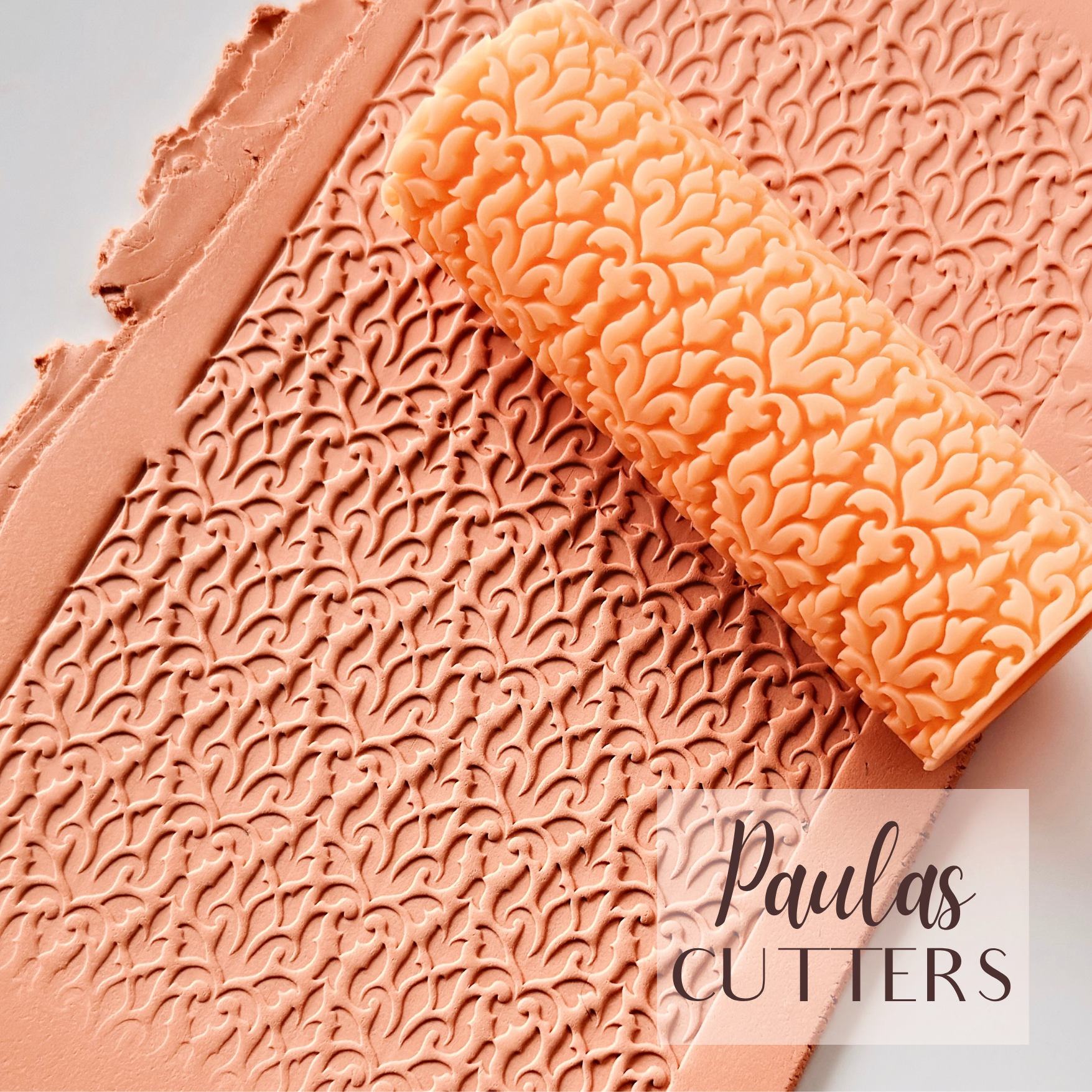 Rodillo texturizador de arcilla polimérica – Patrón de escamas geométricas – Herramienta de arcilla para pendientes y joyas – R-363