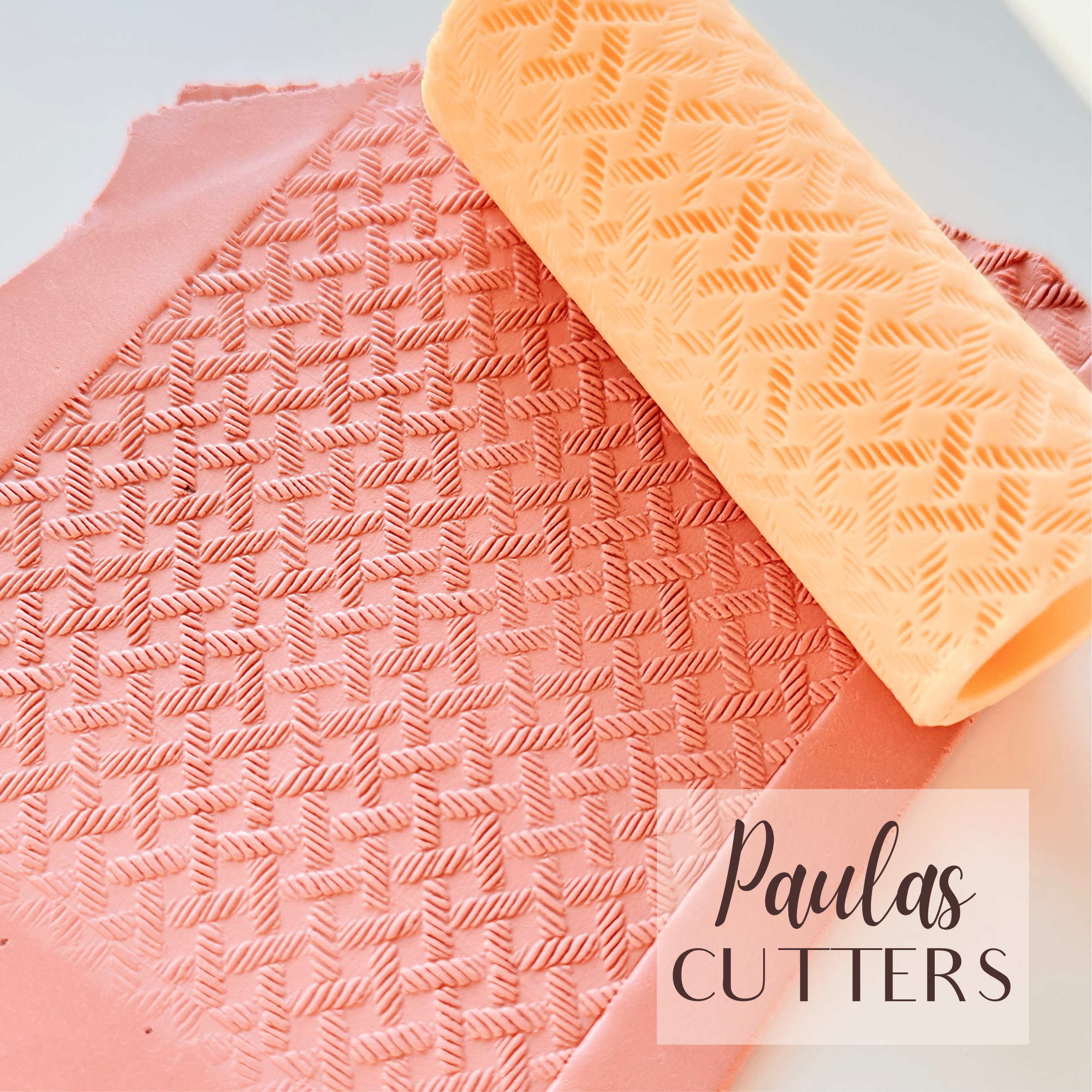 Rodillo texturizador de arcilla polimérica – Patrón de mini cruces – Herramienta para arcilla para pendientes y joyas – R-357