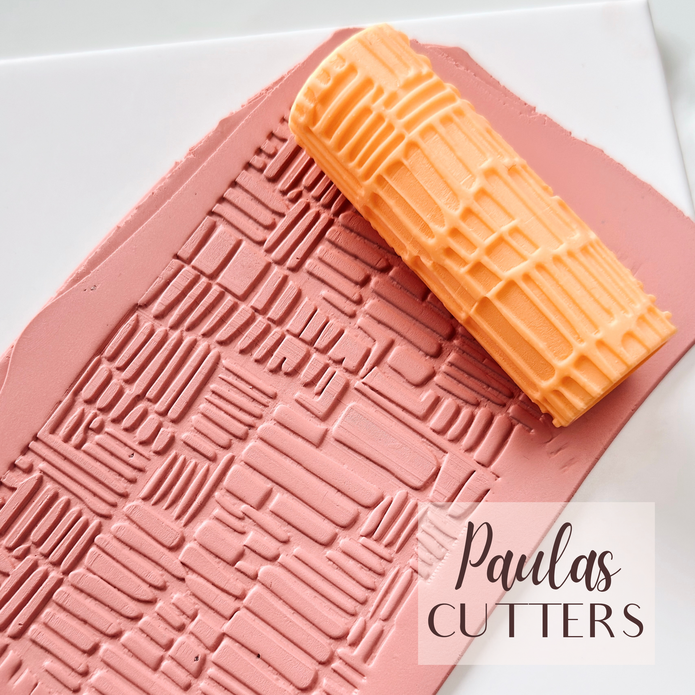 Rodillo texturizador de arcilla polimérica – Patrón de líneas abstractas – Herramienta para pendientes y joyas – R-358