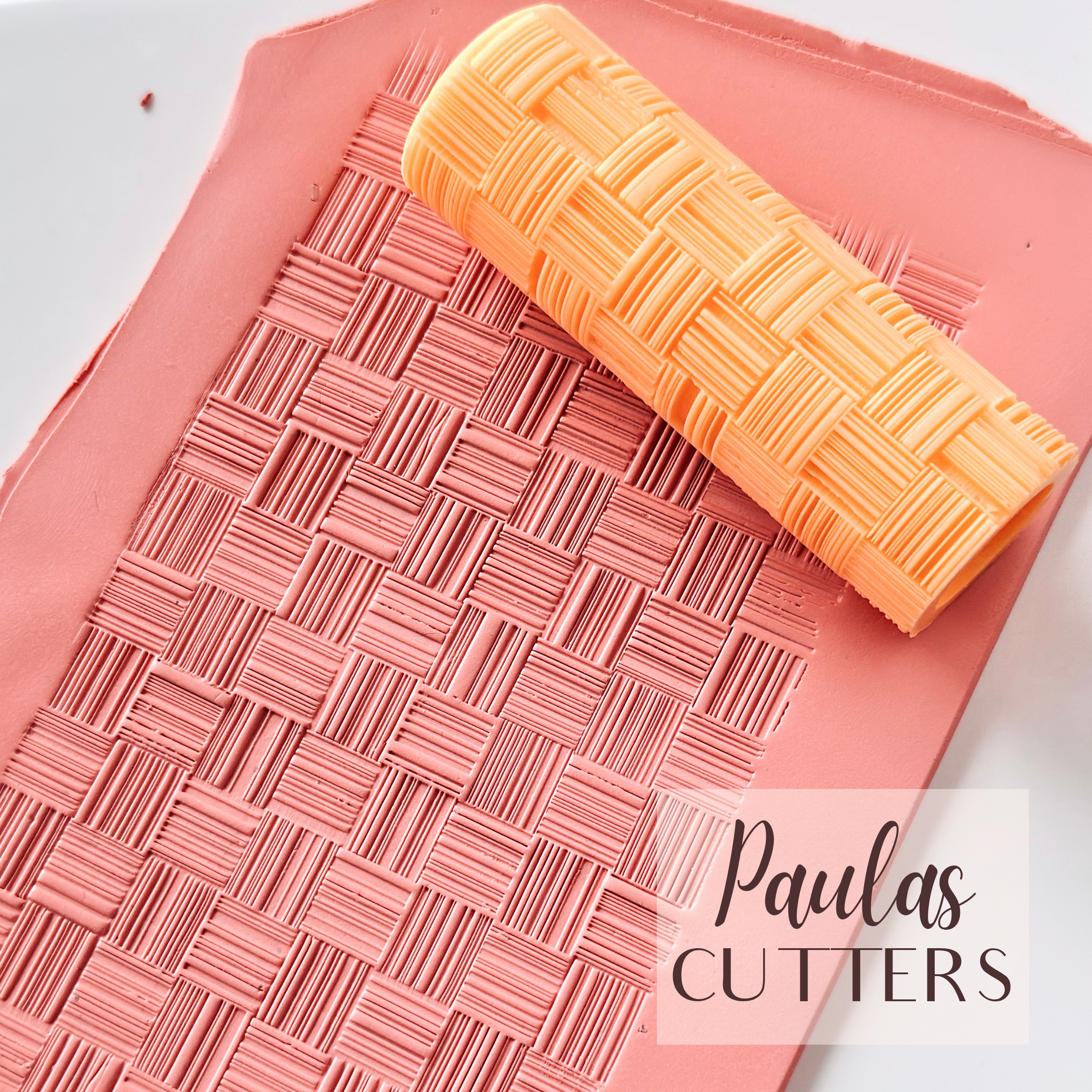 Rodillo Texturizador de Arcilla Polimérica – Patrón de Rejilla Lineal – Herramienta para Arcilla para Pendientes y Joyería – R-361