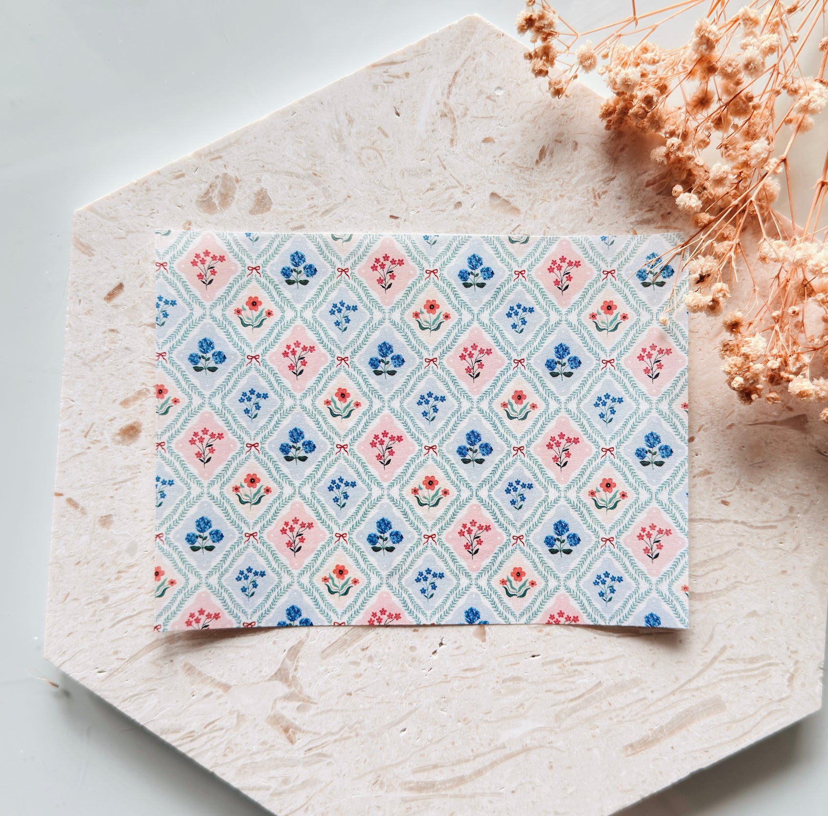 Polymer Clay Transfer Paper – Vintage Soft Tile Pattern for Earrings & Jewelry Making – TP-581