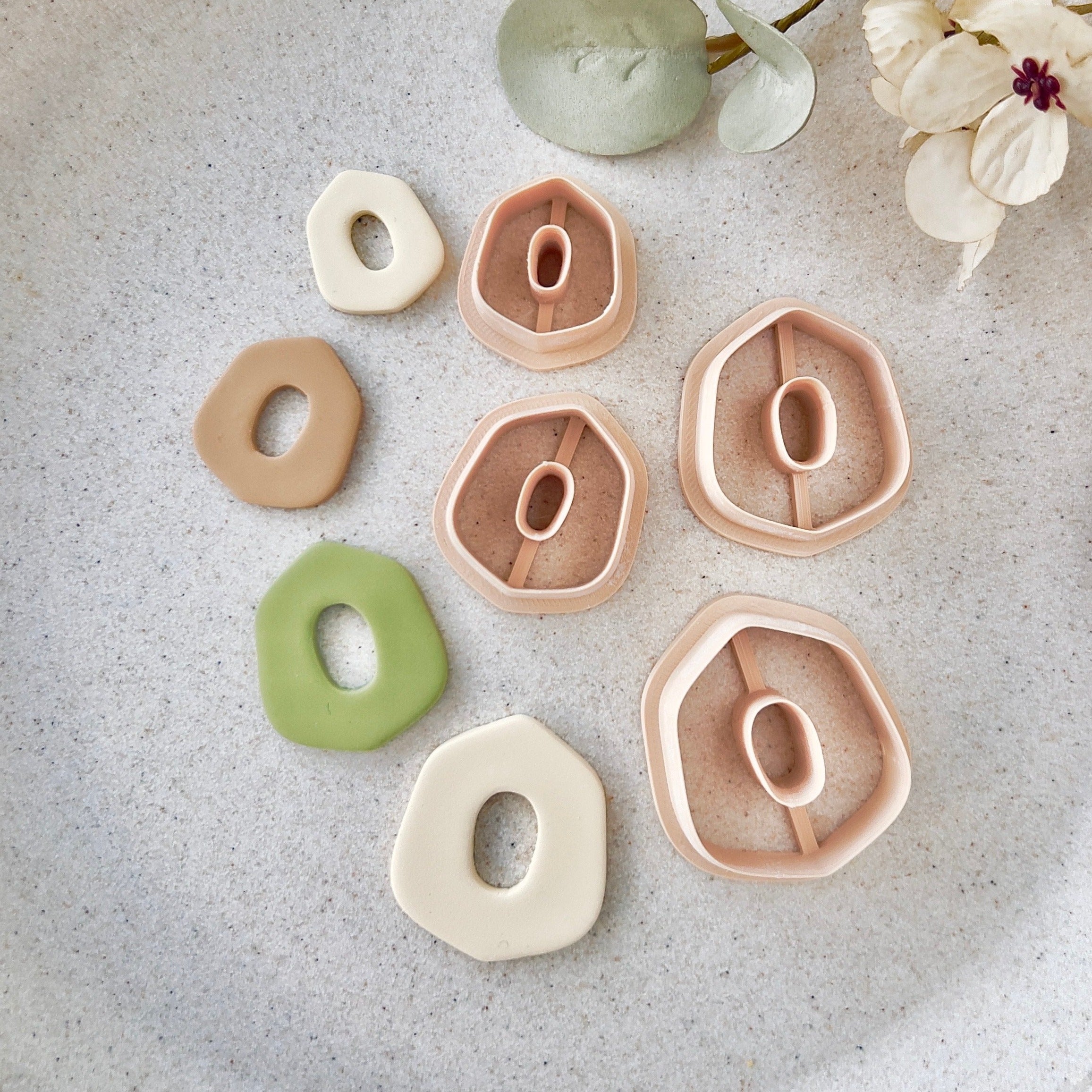 High quality polymer clay cutter creating clean sharp cuts for earrings and jewelry making