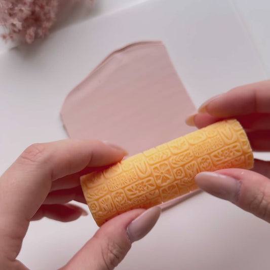 polymer clay texture roller abstract geometric pattern